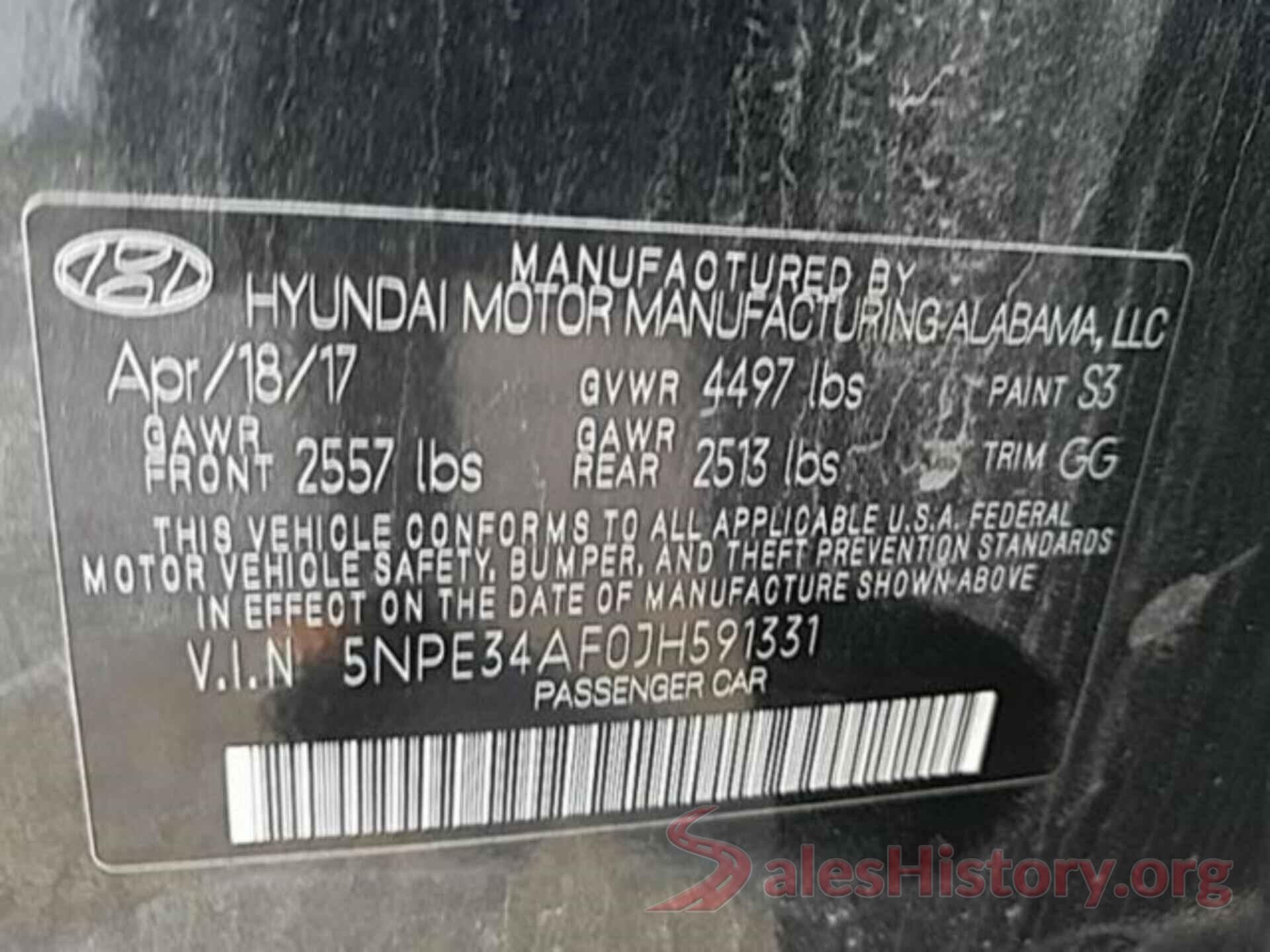 5NPE34AF0JH591331 2018 HYUNDAI SONATA