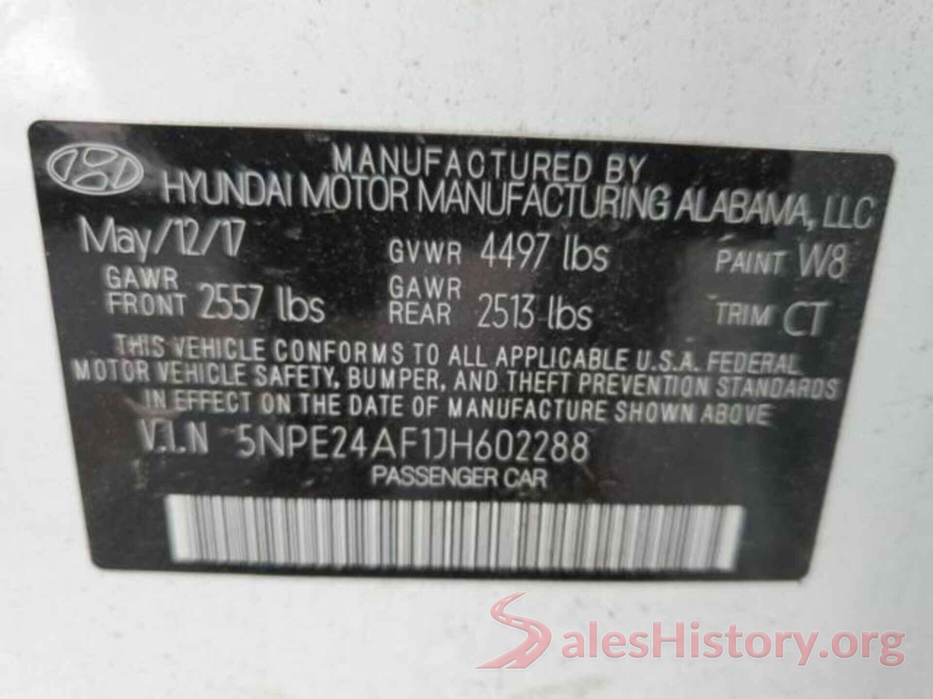 5NPE24AF1JH602288 2018 HYUNDAI SONATA