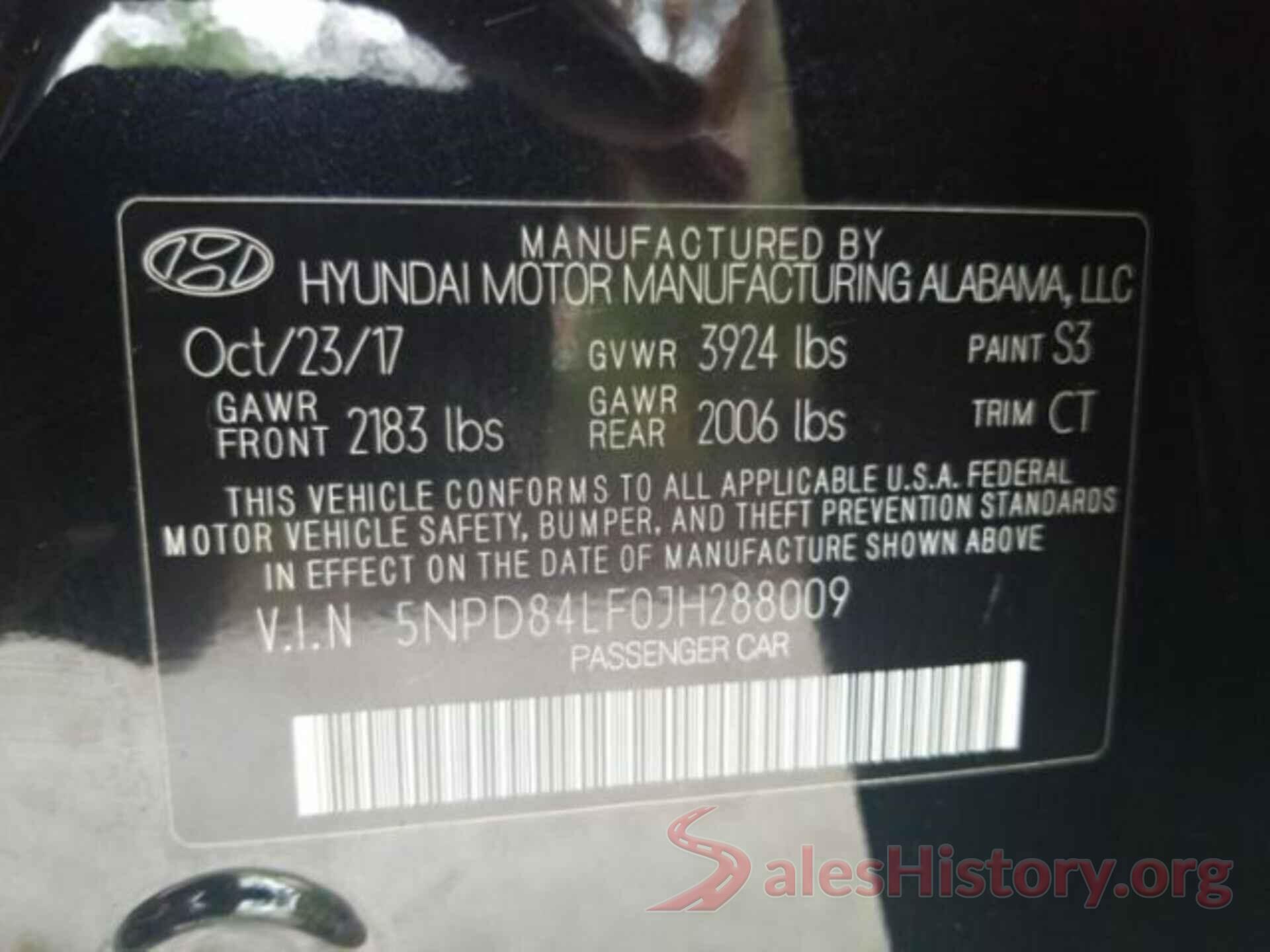 5NPD84LF0JH288009 2018 HYUNDAI ELANTRA