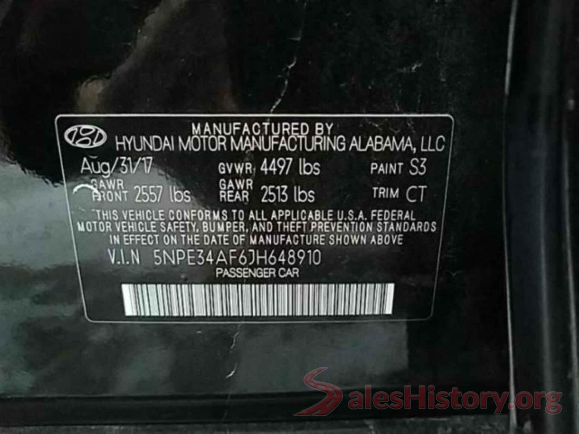 5NPE34AF6JH648910 2018 HYUNDAI SONATA