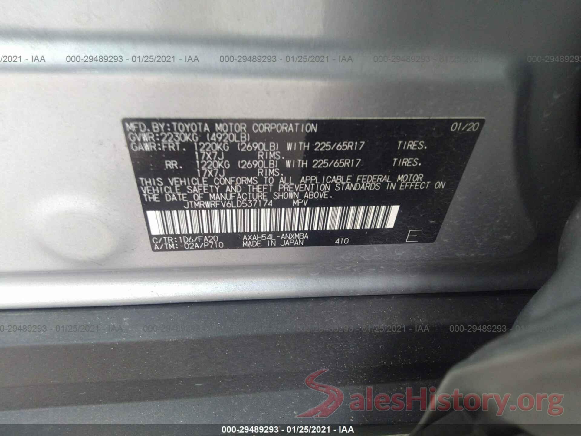 JTMRWRFV6LD537174 2020 TOYOTA RAV4