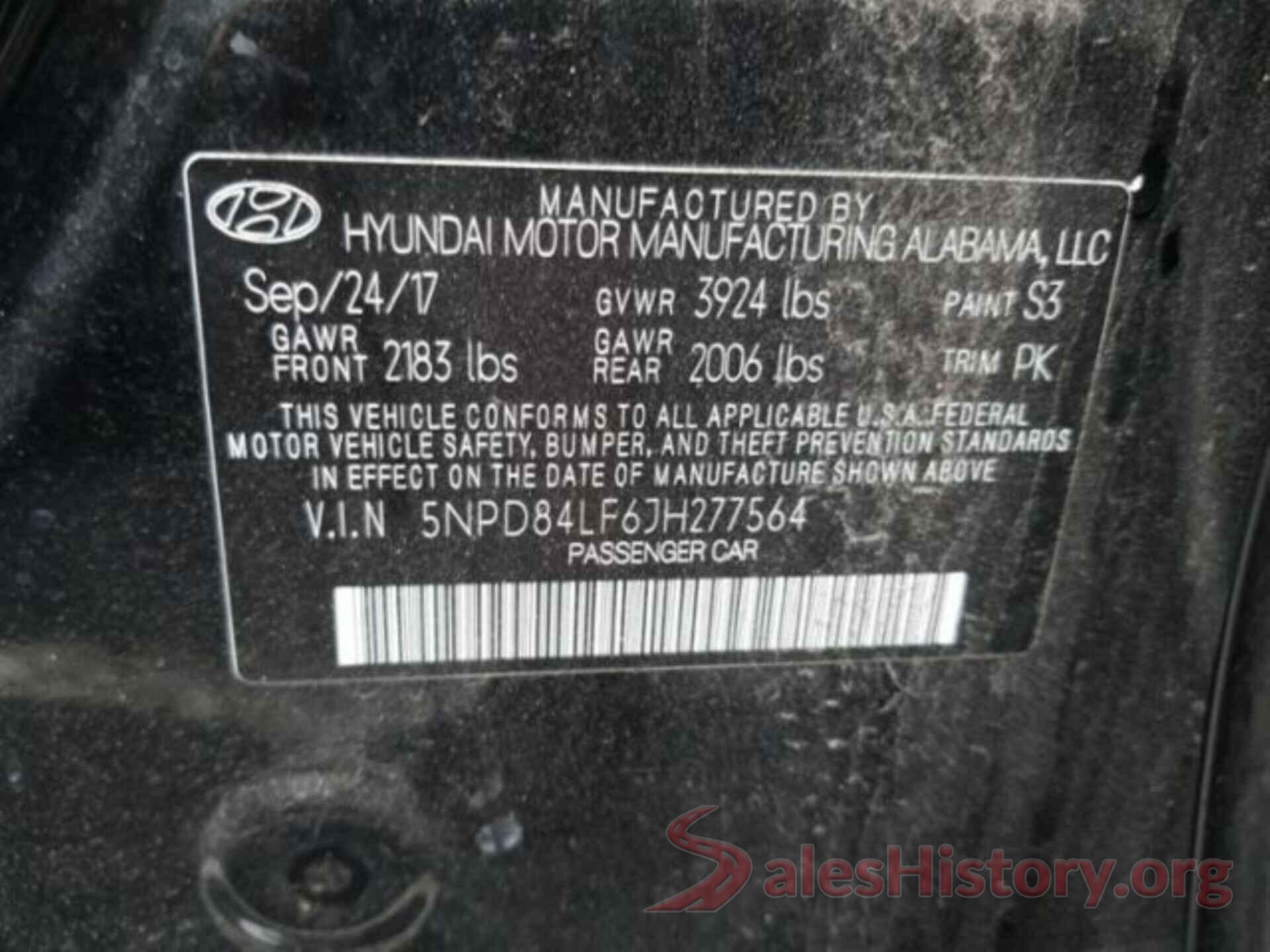 5NPD84LF6JH277564 2018 HYUNDAI ELANTRA