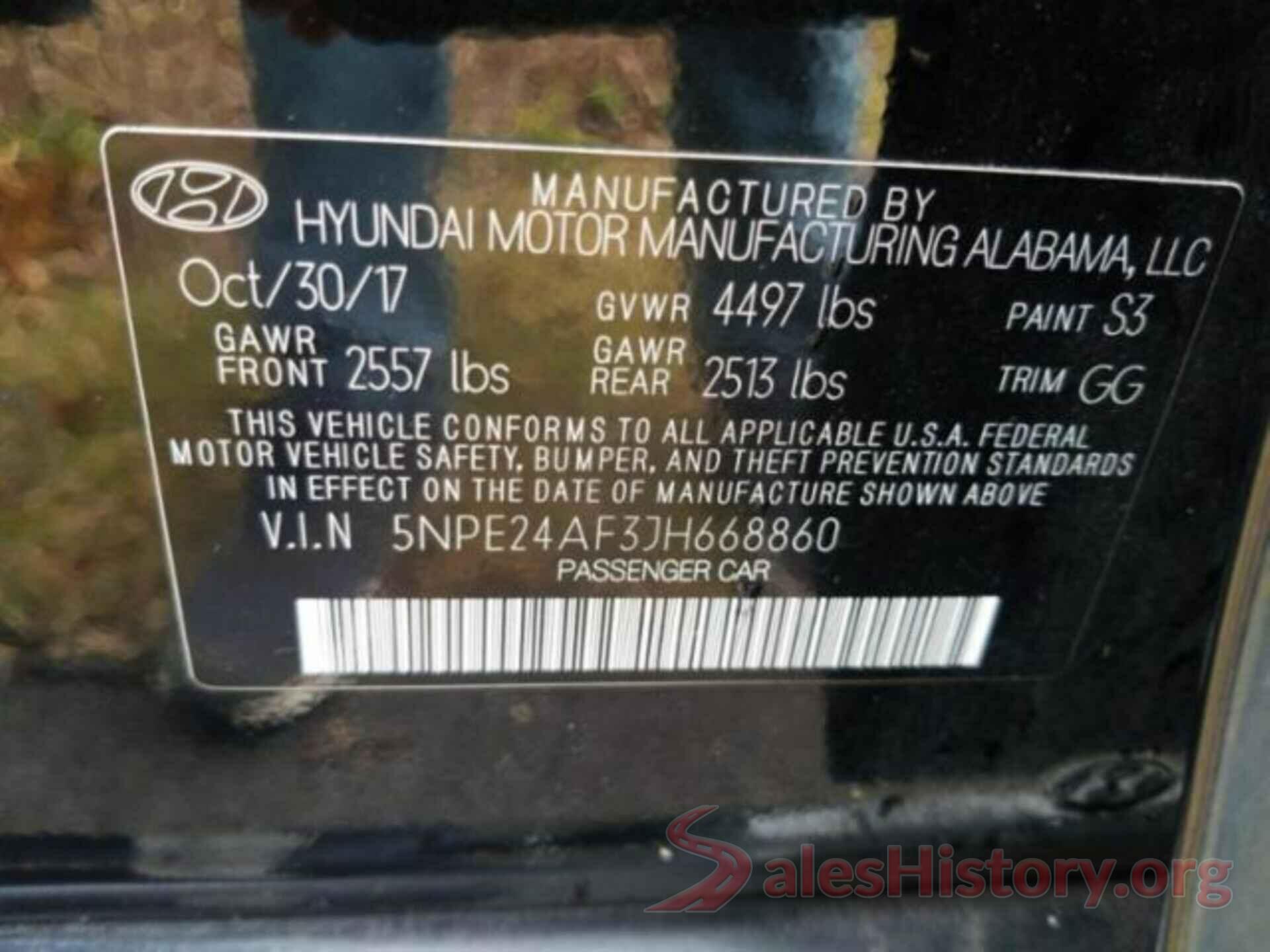 5NPE24AF3JH668860 2018 HYUNDAI SONATA