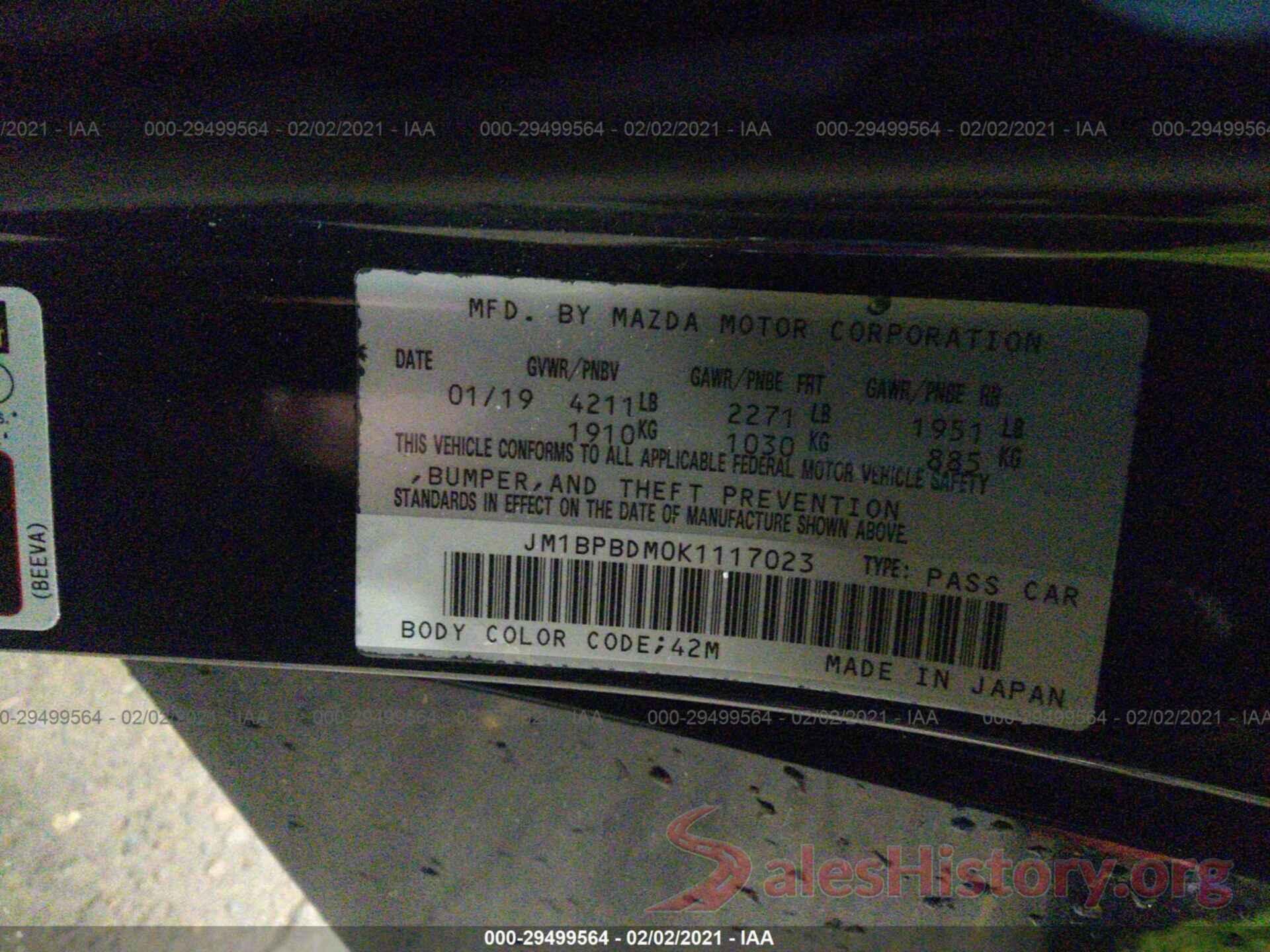 JM1BPBDM0K1117023 2019 MAZDA MAZDA3 SEDAN