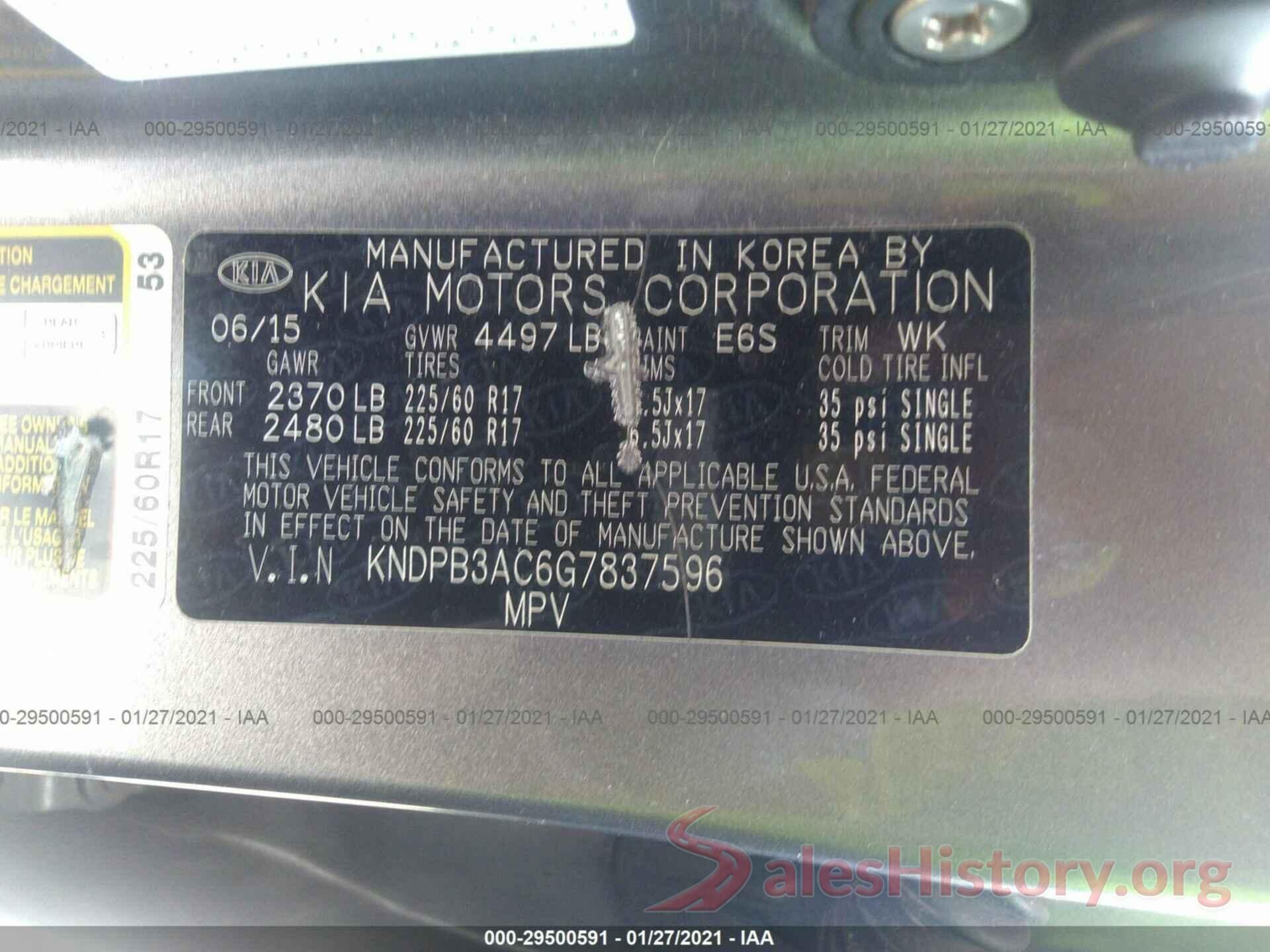 KNDPB3AC6G7837596 2016 KIA SPORTAGE