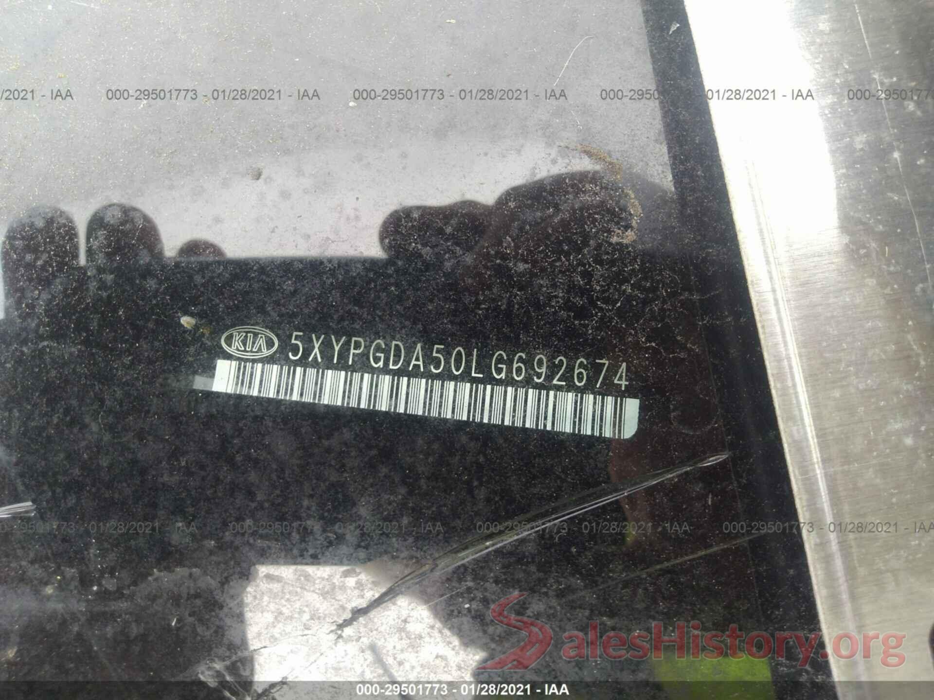 5XYPGDA50LG692674 2020 KIA SORENTO