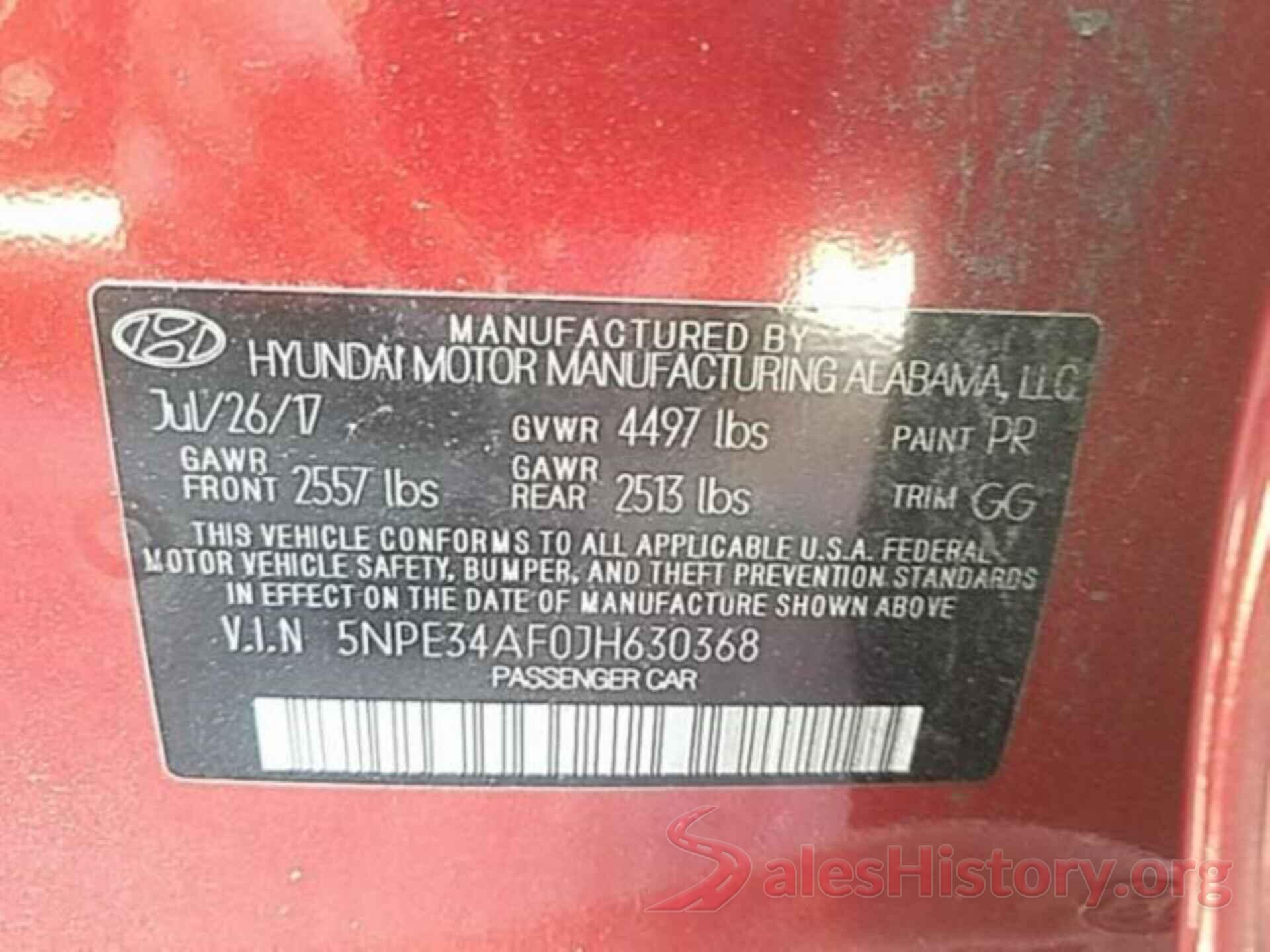 5NPE34AF0JH630368 2018 HYUNDAI SONATA