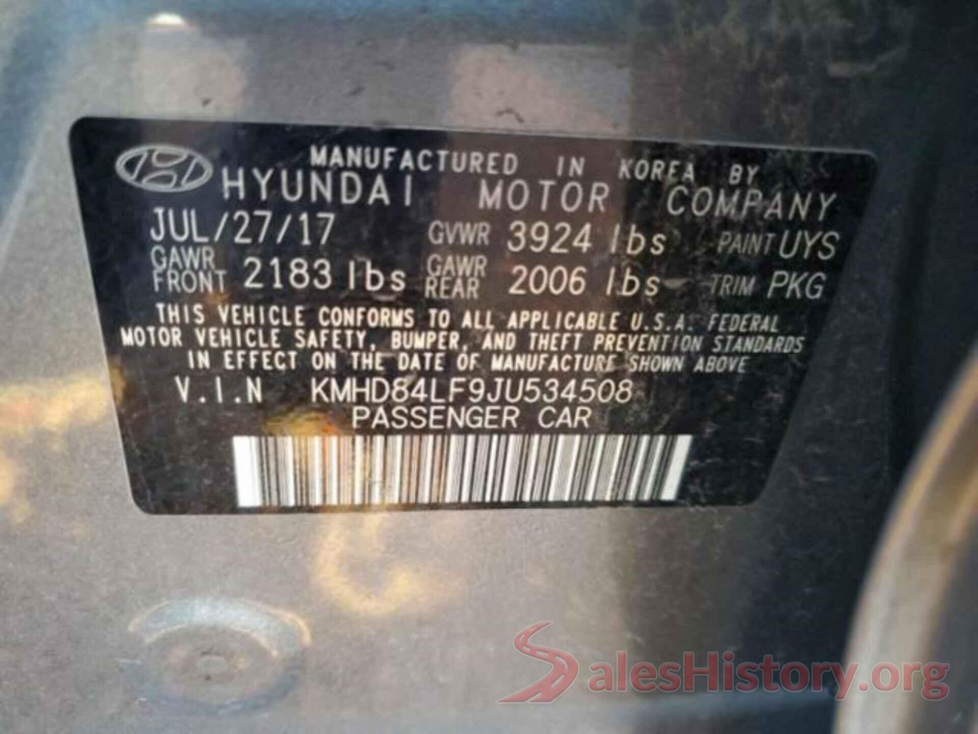 KMHD84LF9JU534508 2018 HYUNDAI ELANTRA