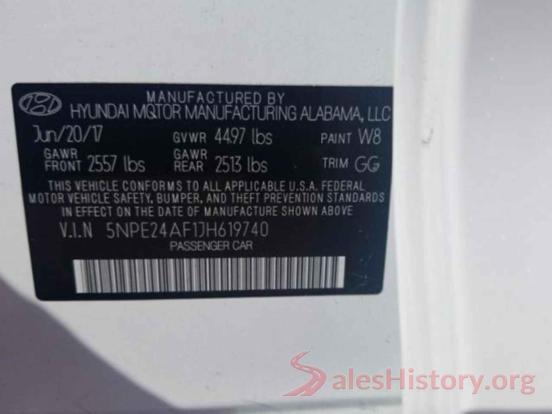 5NPE24AF1JH619740 2018 HYUNDAI SONATA