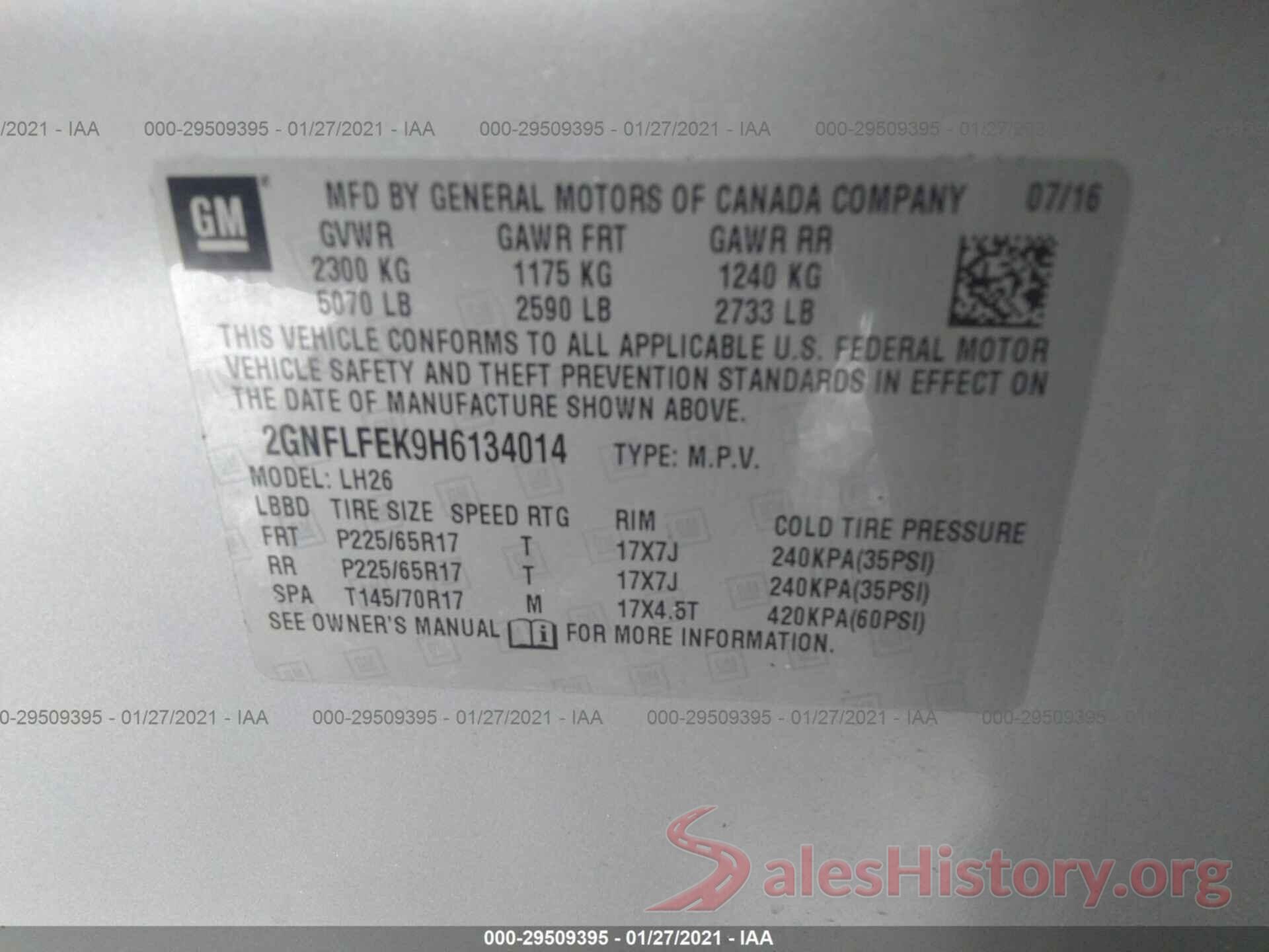 2GNFLFEK9H6134014 2017 CHEVROLET EQUINOX