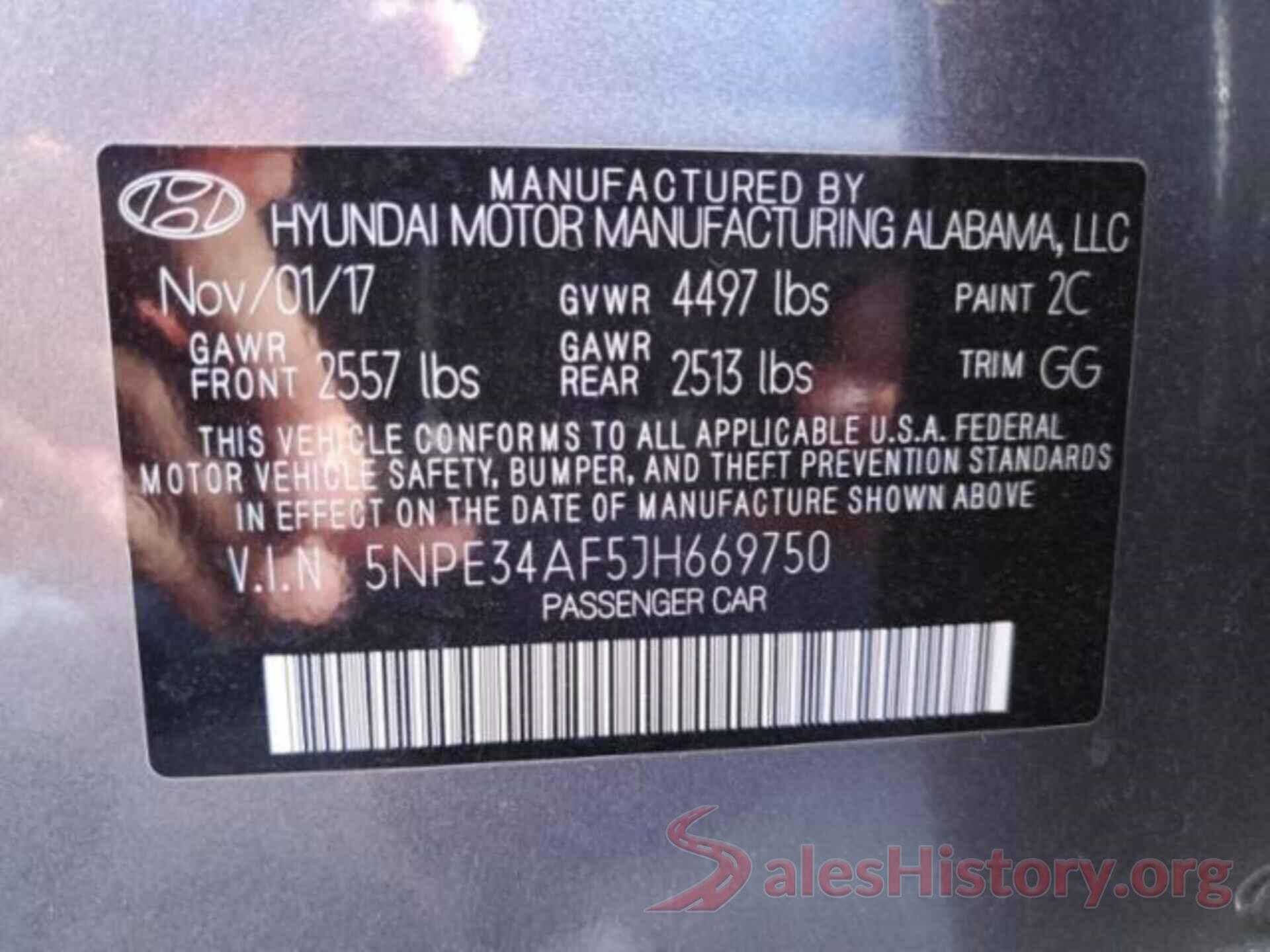 5NPE34AF5JH669750 2018 HYUNDAI SONATA