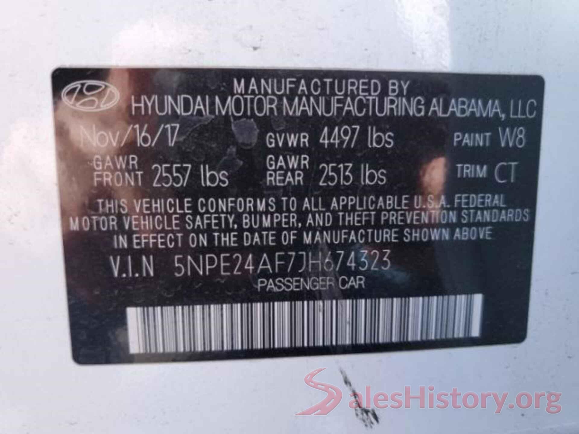 5NPE24AF7JH674323 2018 HYUNDAI SONATA