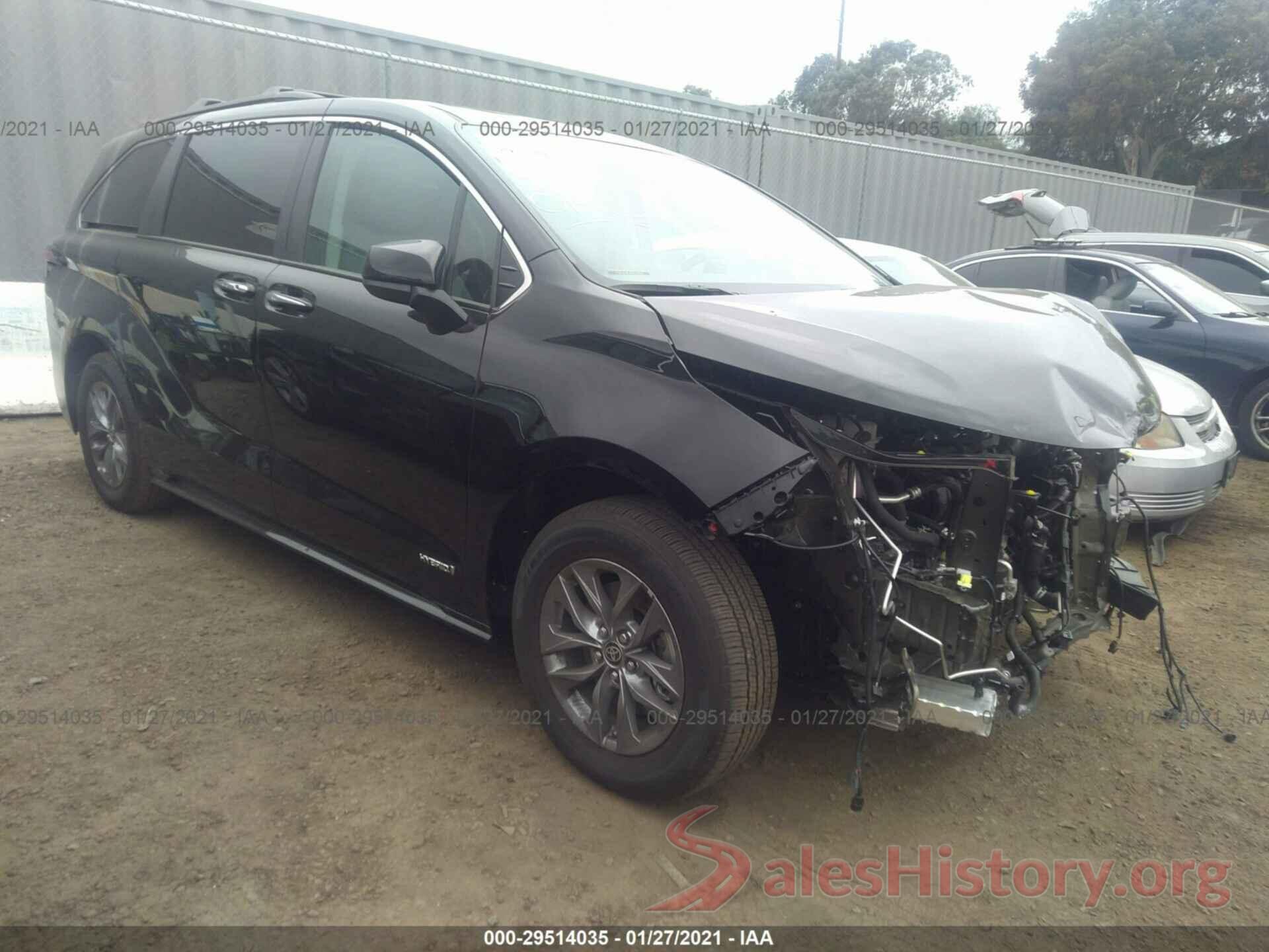 5TDJRKEC9MS001756 2021 TOYOTA SIENNA