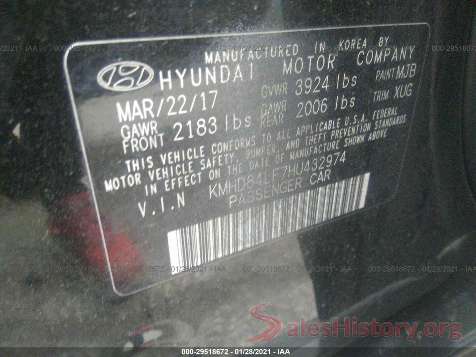 KMHD84LF7HU432974 2017 HYUNDAI ELANTRA