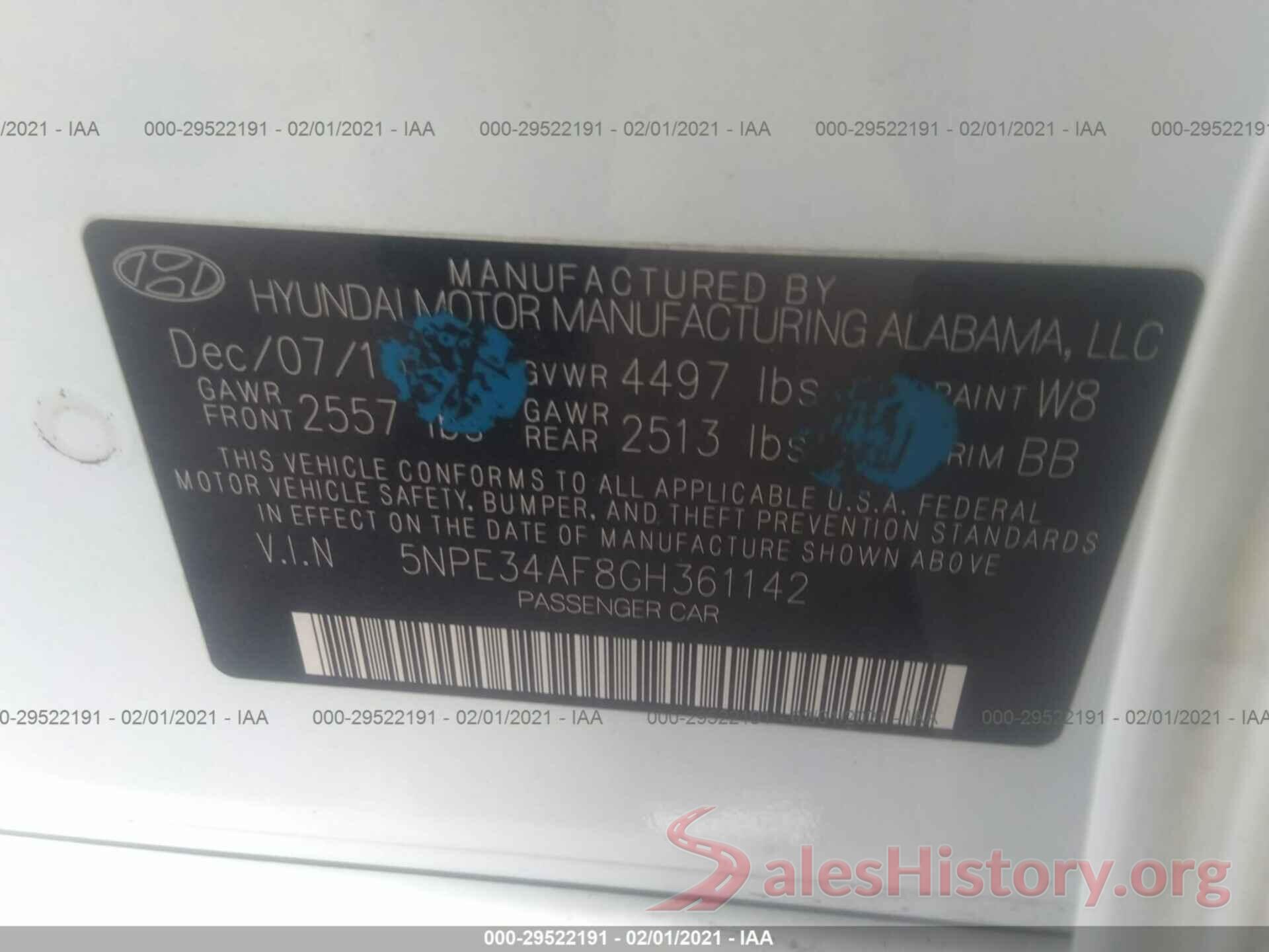 5NPE34AF8GH361142 2016 HYUNDAI SONATA