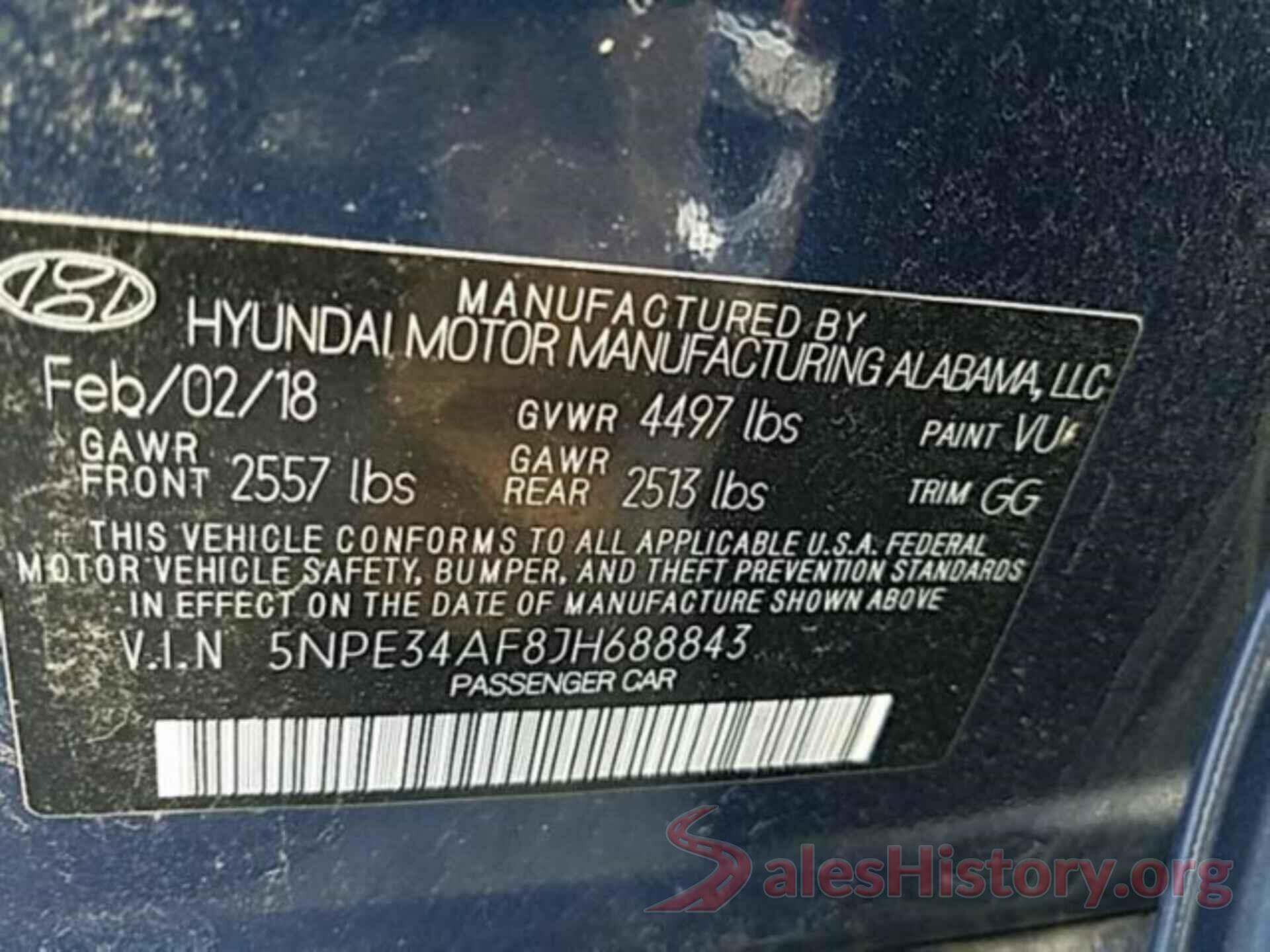 5NPE34AF8JH688843 2018 HYUNDAI SONATA