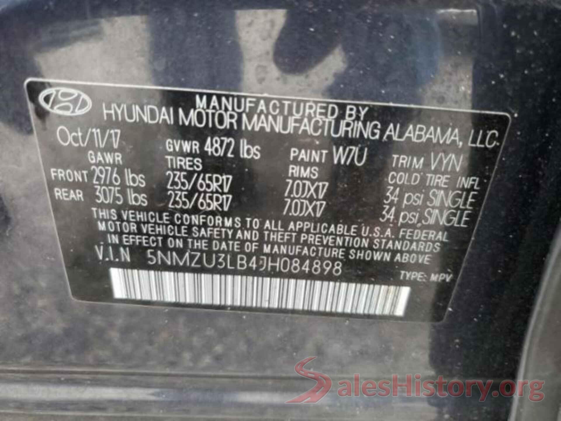 5NMZU3LB4JH084898 2018 HYUNDAI SANTA FE SPORT