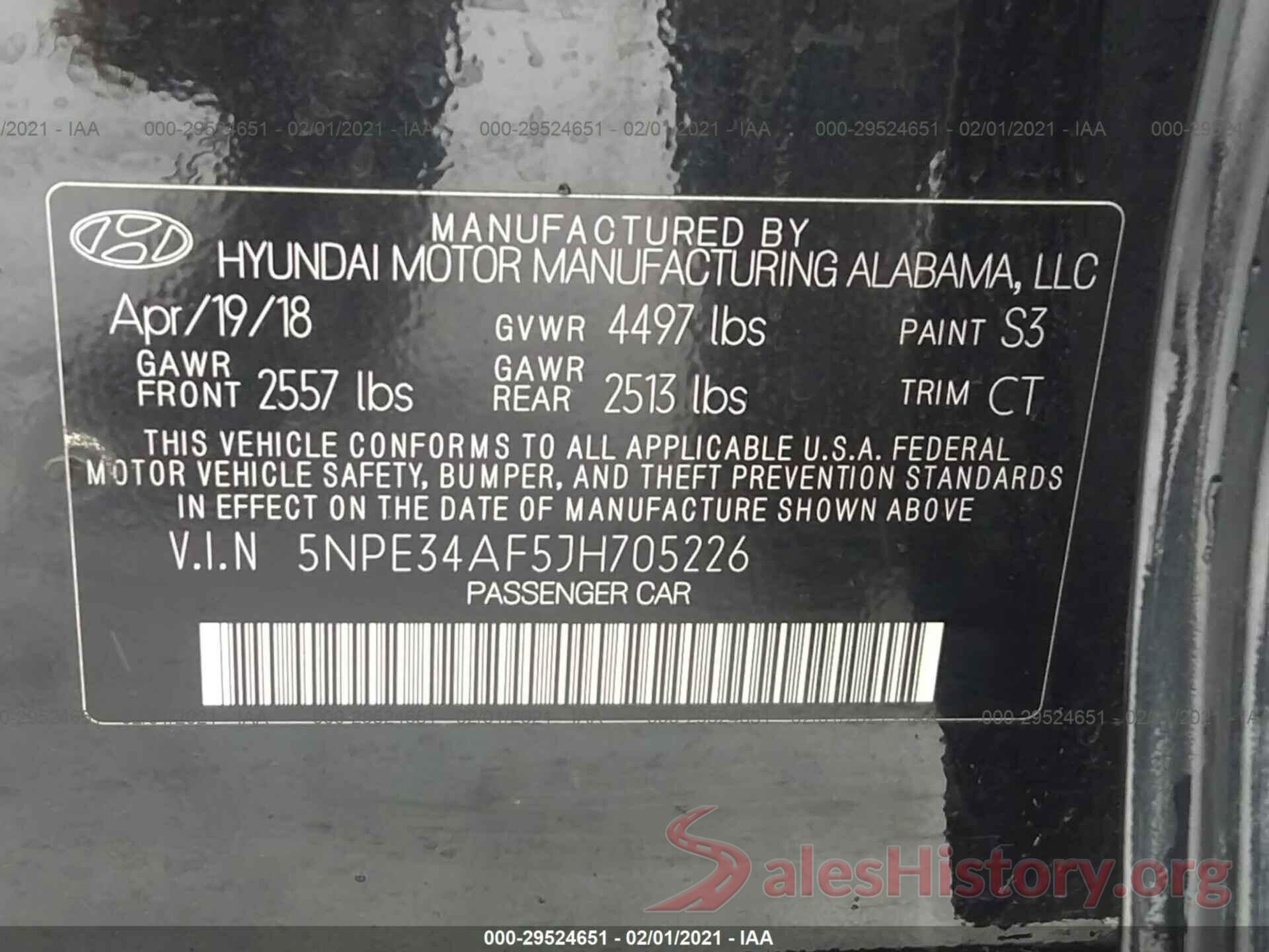 5NPE34AF5JH705226 2018 HYUNDAI SONATA