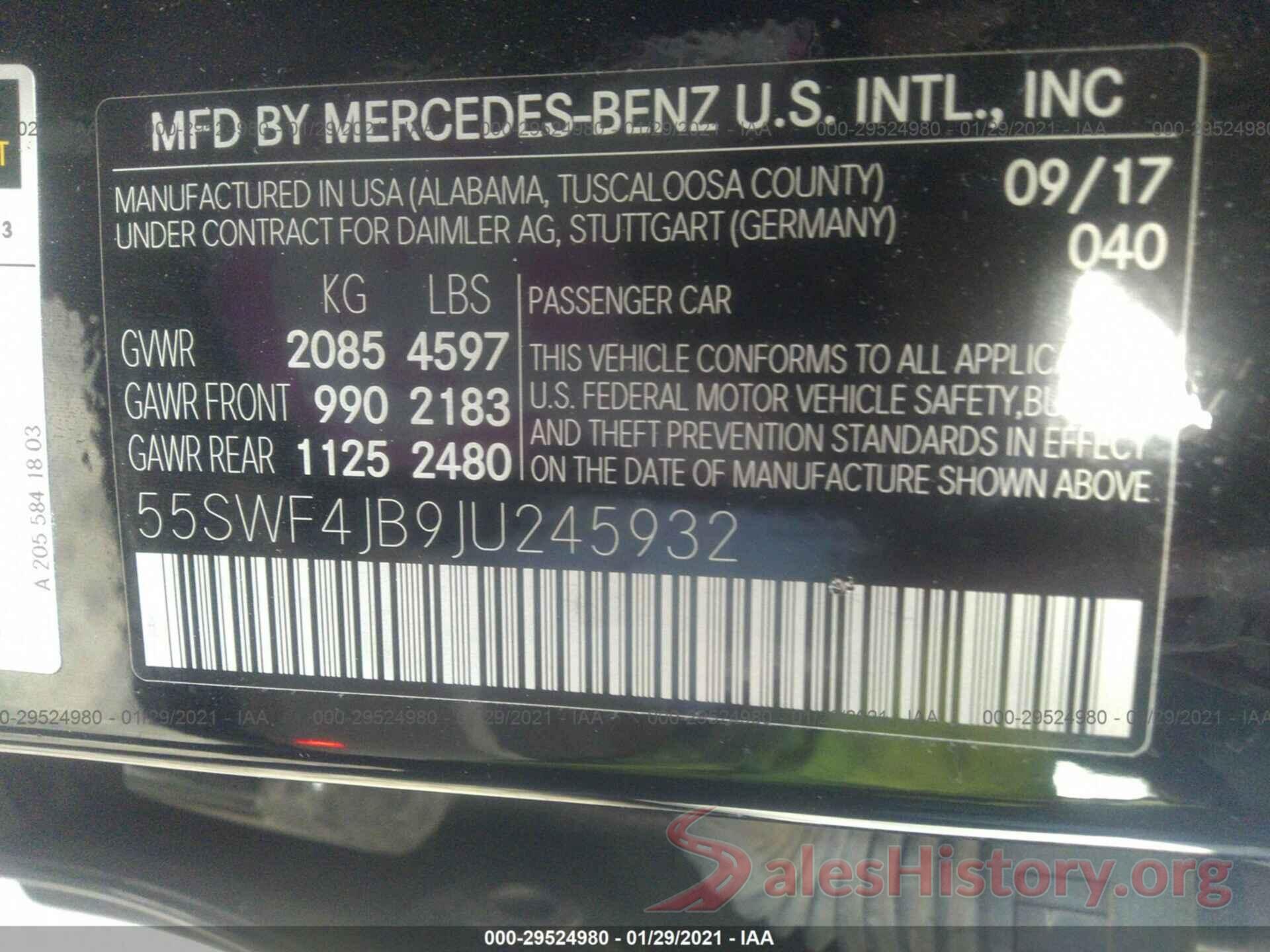 55SWF4JB9JU245932 2018 MERCEDES-BENZ C-CLASS