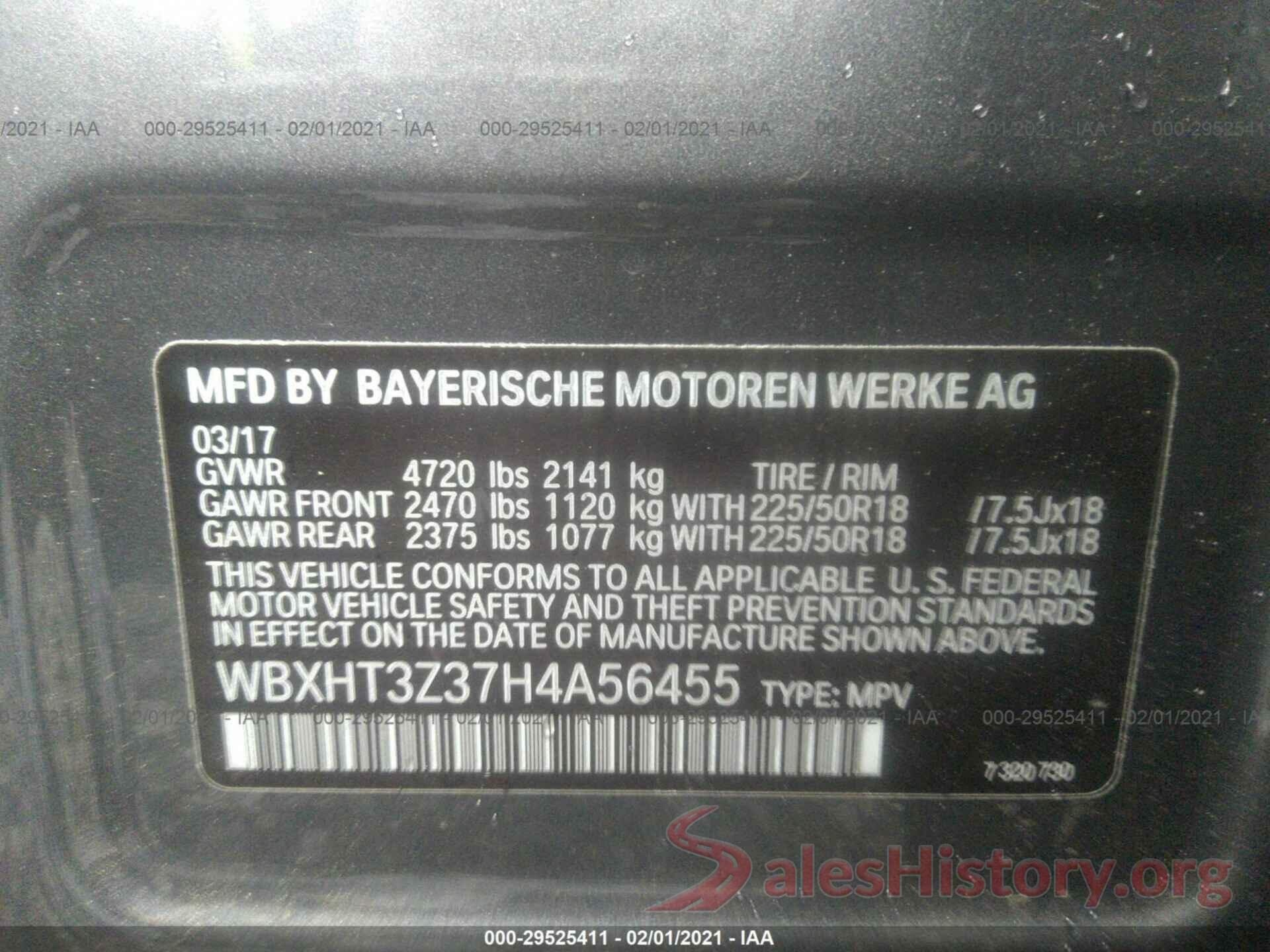 WBXHT3Z37H4A56455 2017 BMW X1