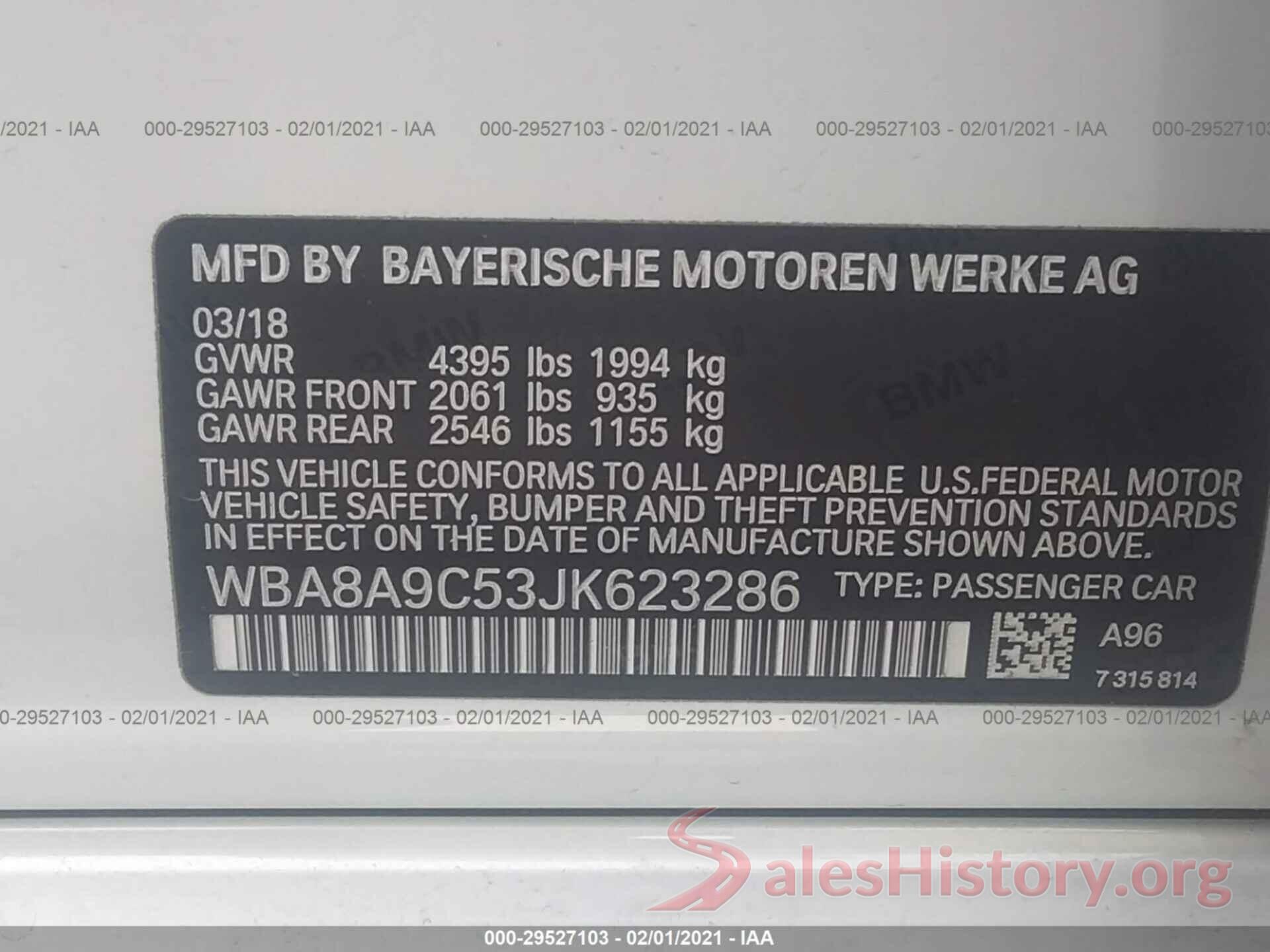 WBA8A9C53JK623286 2018 BMW 3 SERIES