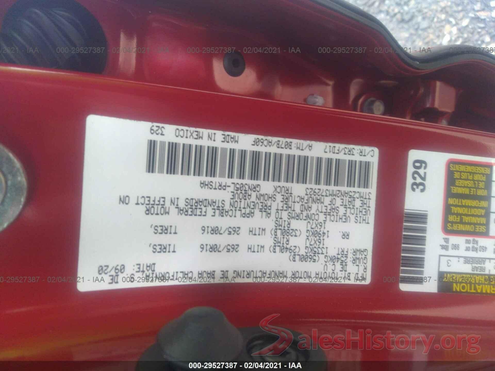 3TMCZ5AN2MM372923 2021 TOYOTA TACOMA 4WD