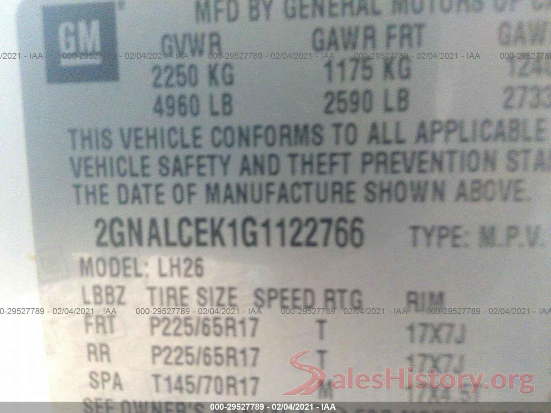 2GNALCEK1G1122766 2016 CHEVROLET EQUINOX