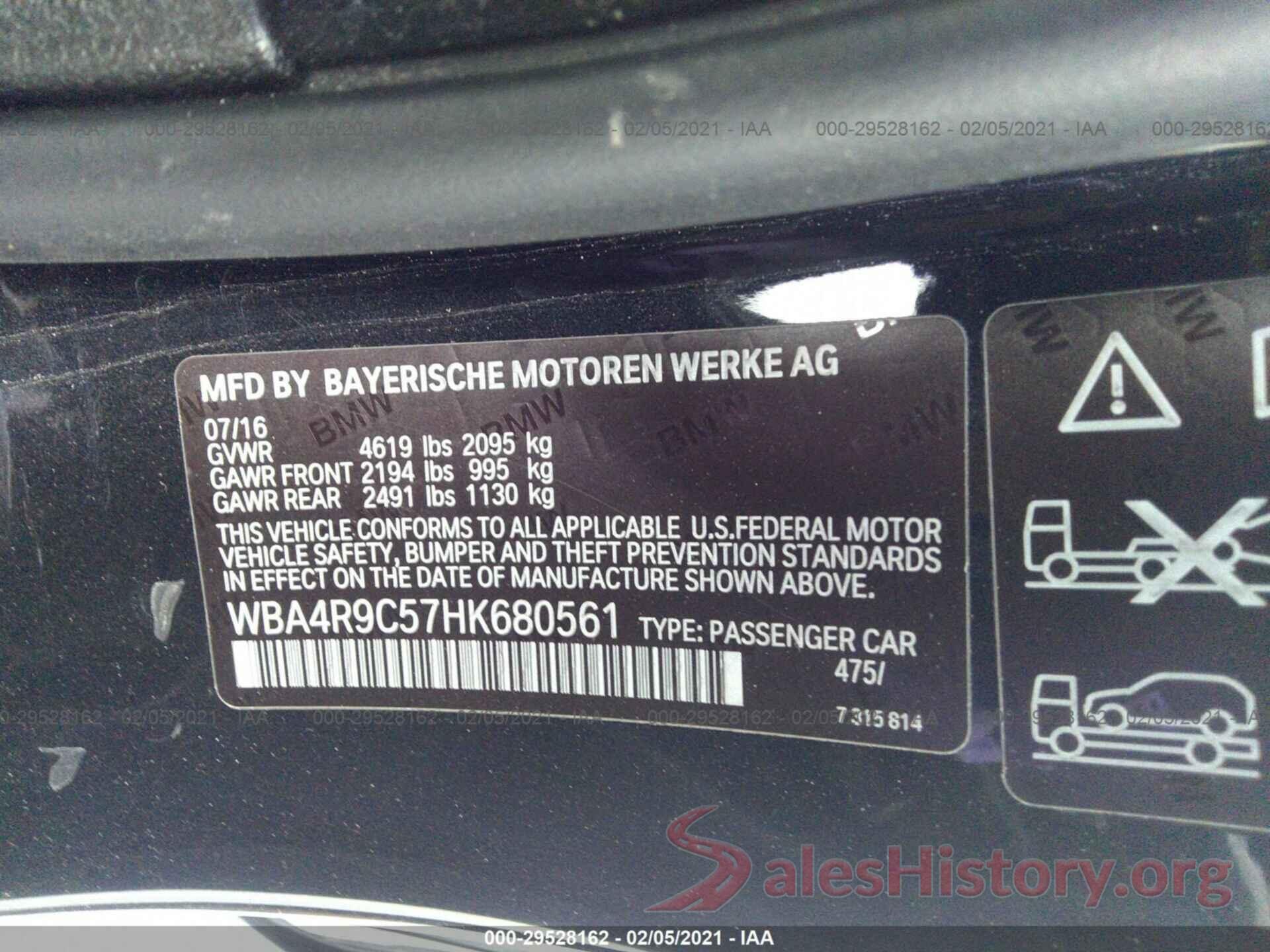 WBA4R9C57HK680561 2017 BMW 4 SERIES