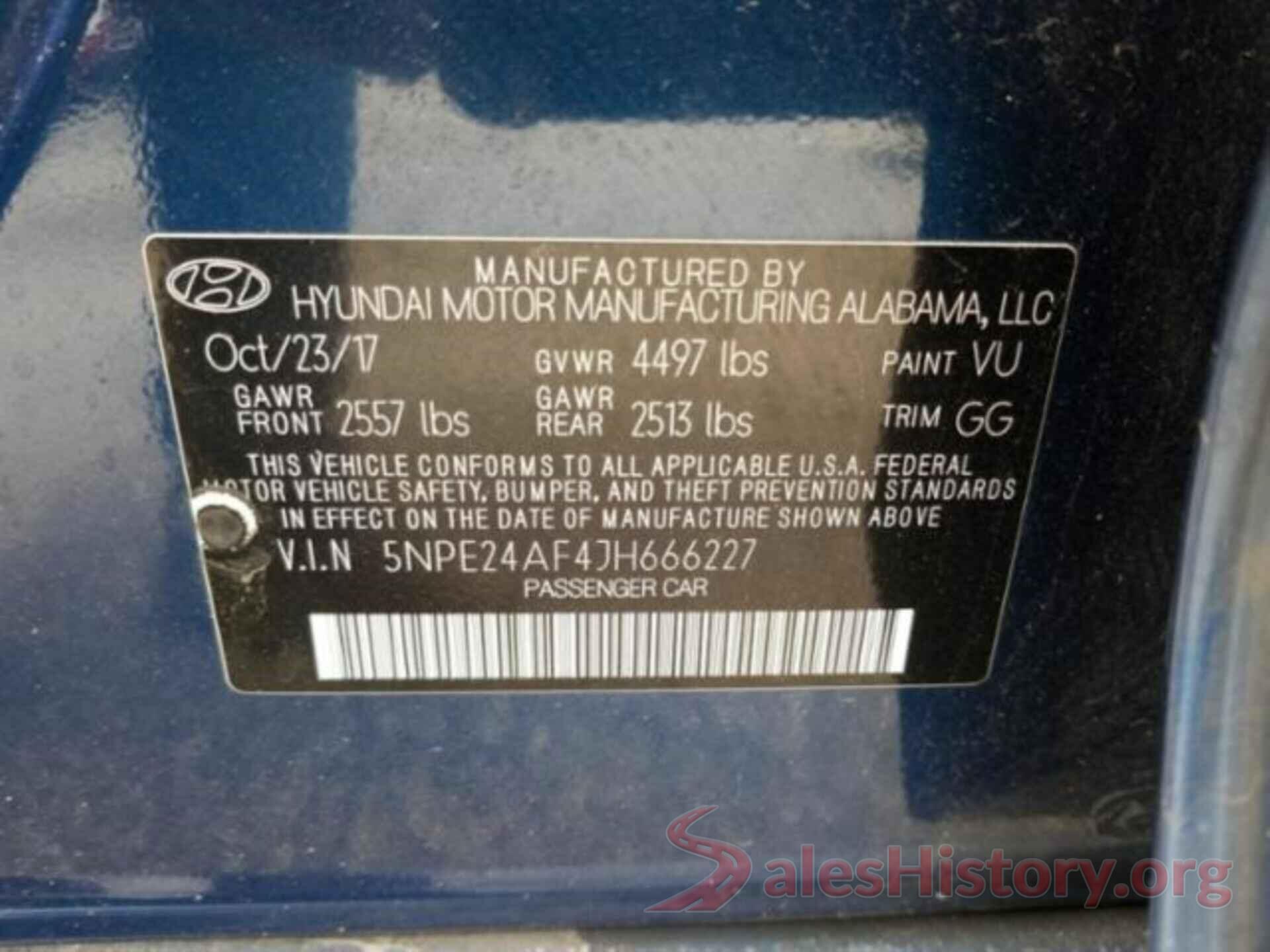 5NPE24AF4JH666227 2018 HYUNDAI SONATA