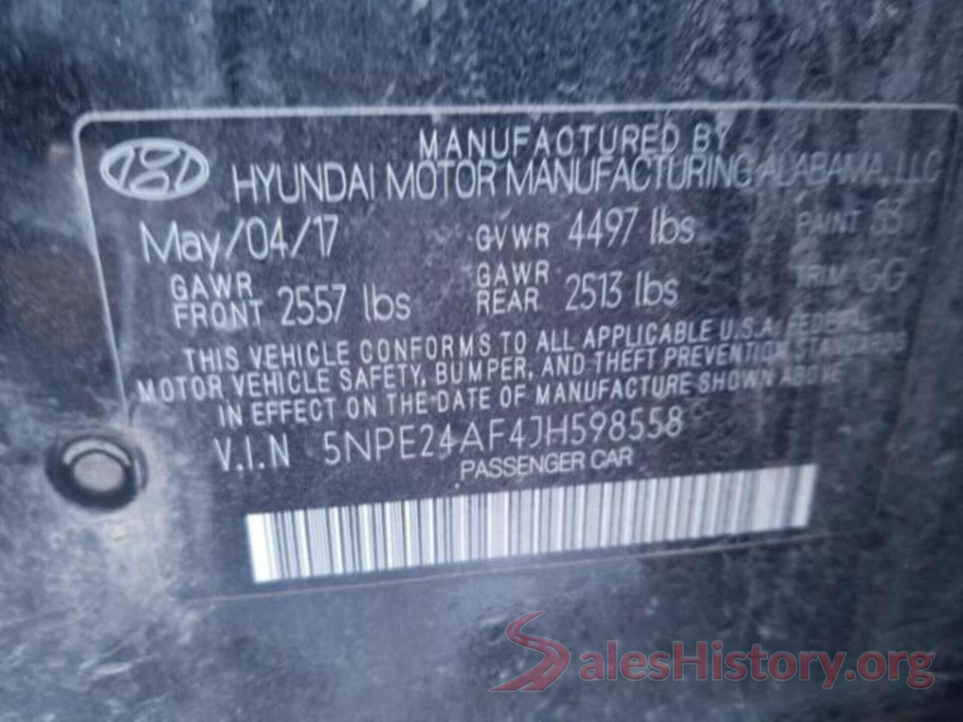 5NPE24AF4JH598558 2018 HYUNDAI SONATA