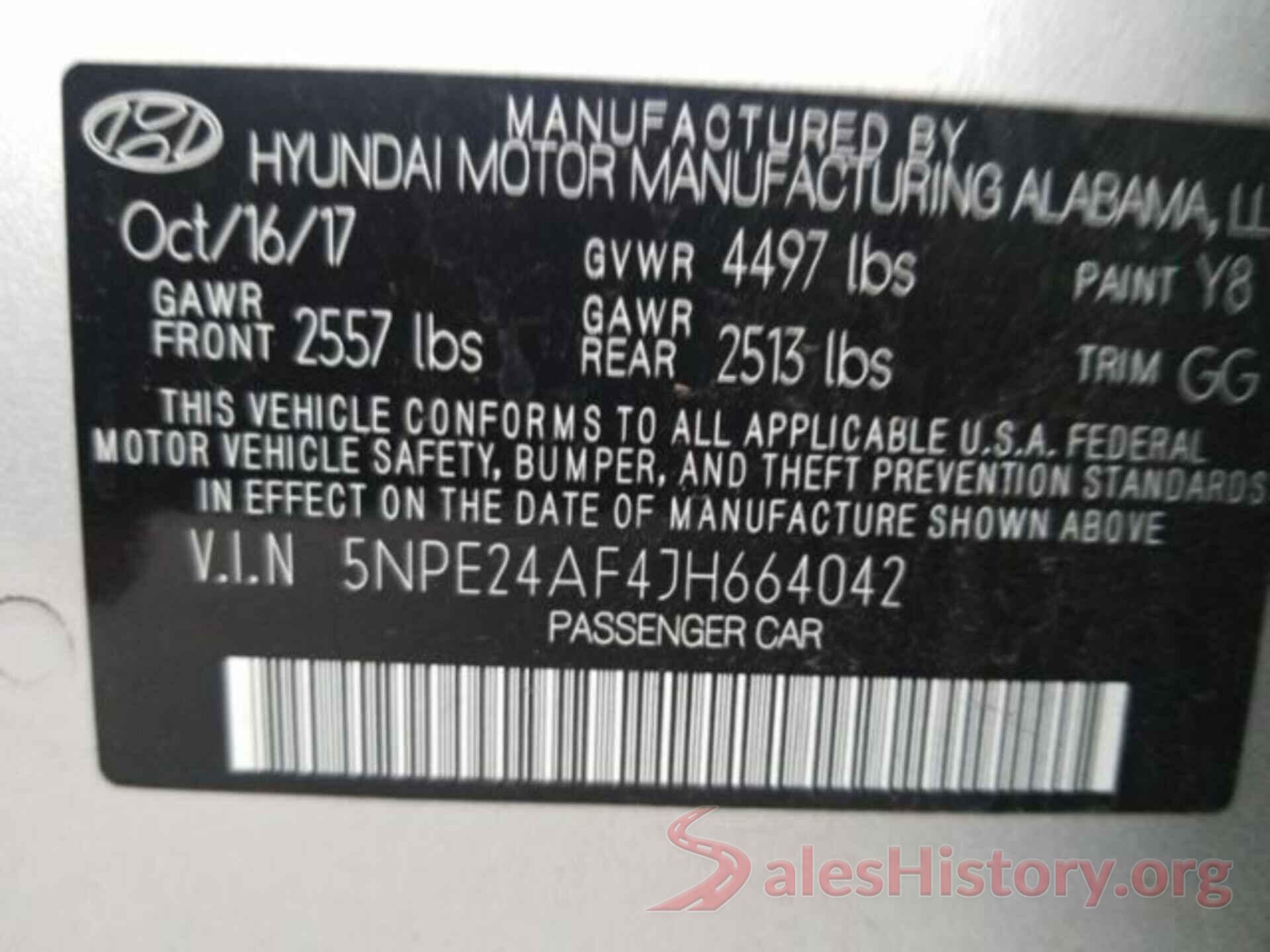 5NPE24AF4JH664042 2018 HYUNDAI SONATA