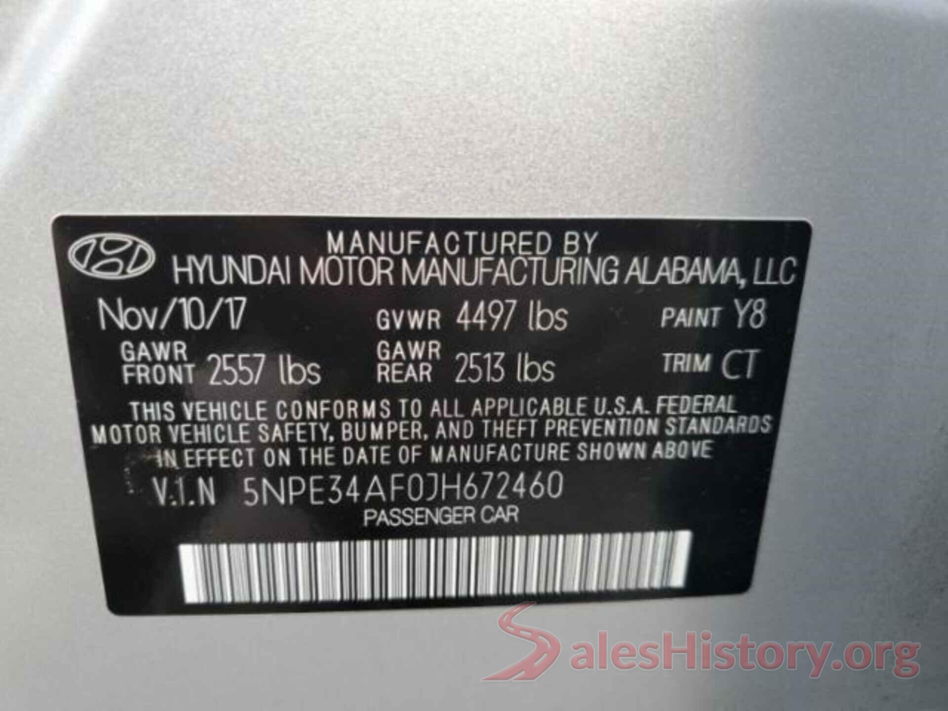 5NPE34AF0JH672460 2018 HYUNDAI SONATA