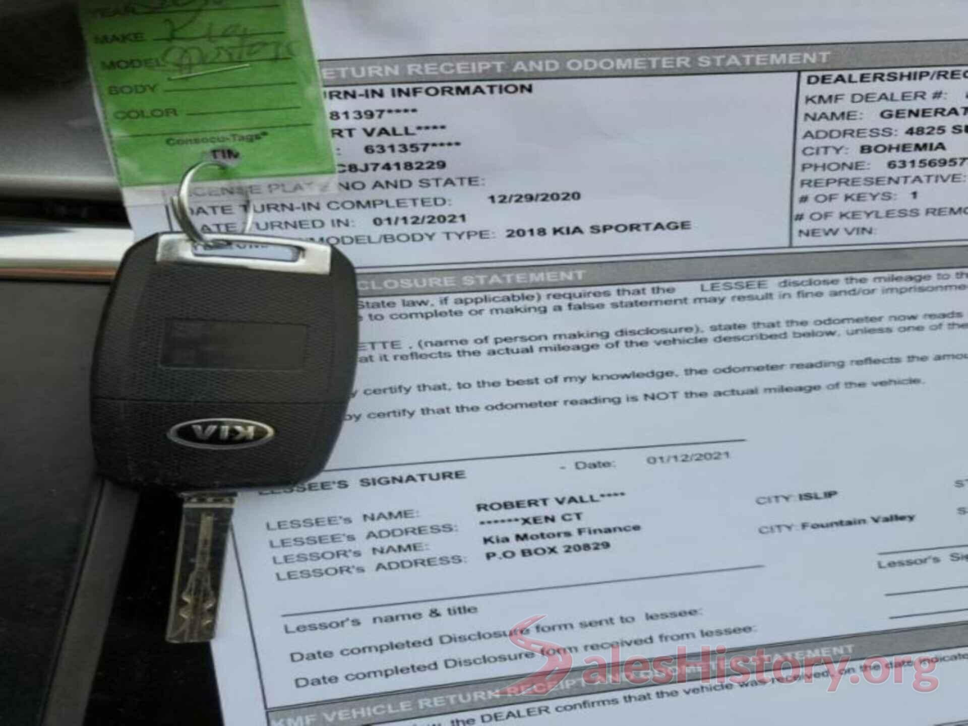 KNDPMCAC8J7418229 2018 KIA SPORTAGE