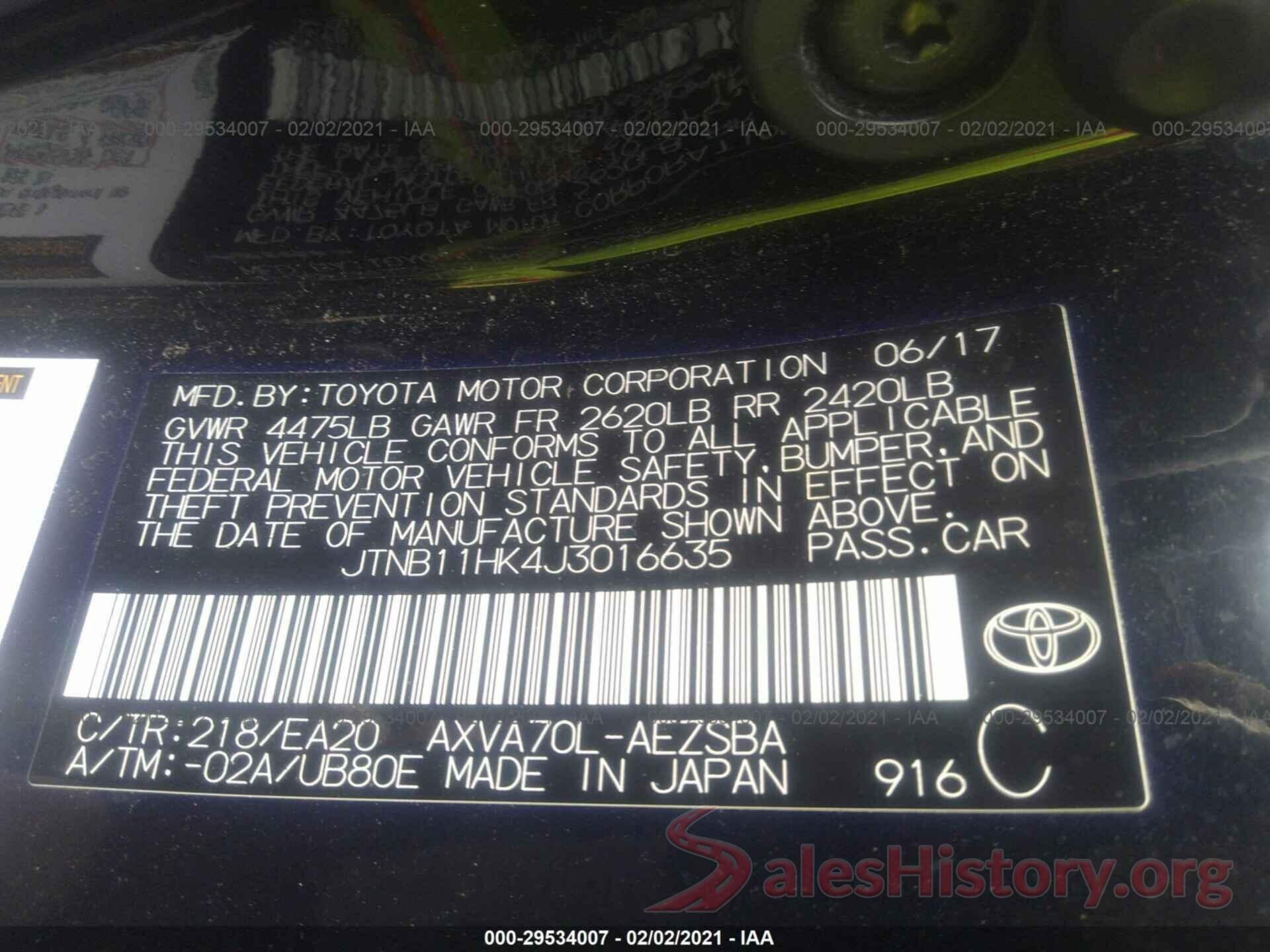 JTNB11HK4J3016635 2018 TOYOTA CAMRY