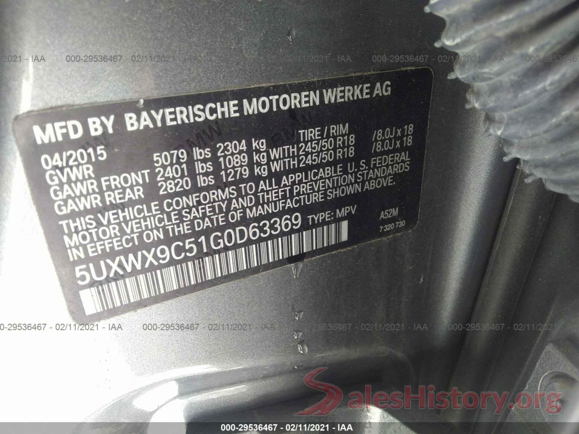 5UXWX9C51G0D63369 2016 BMW X3