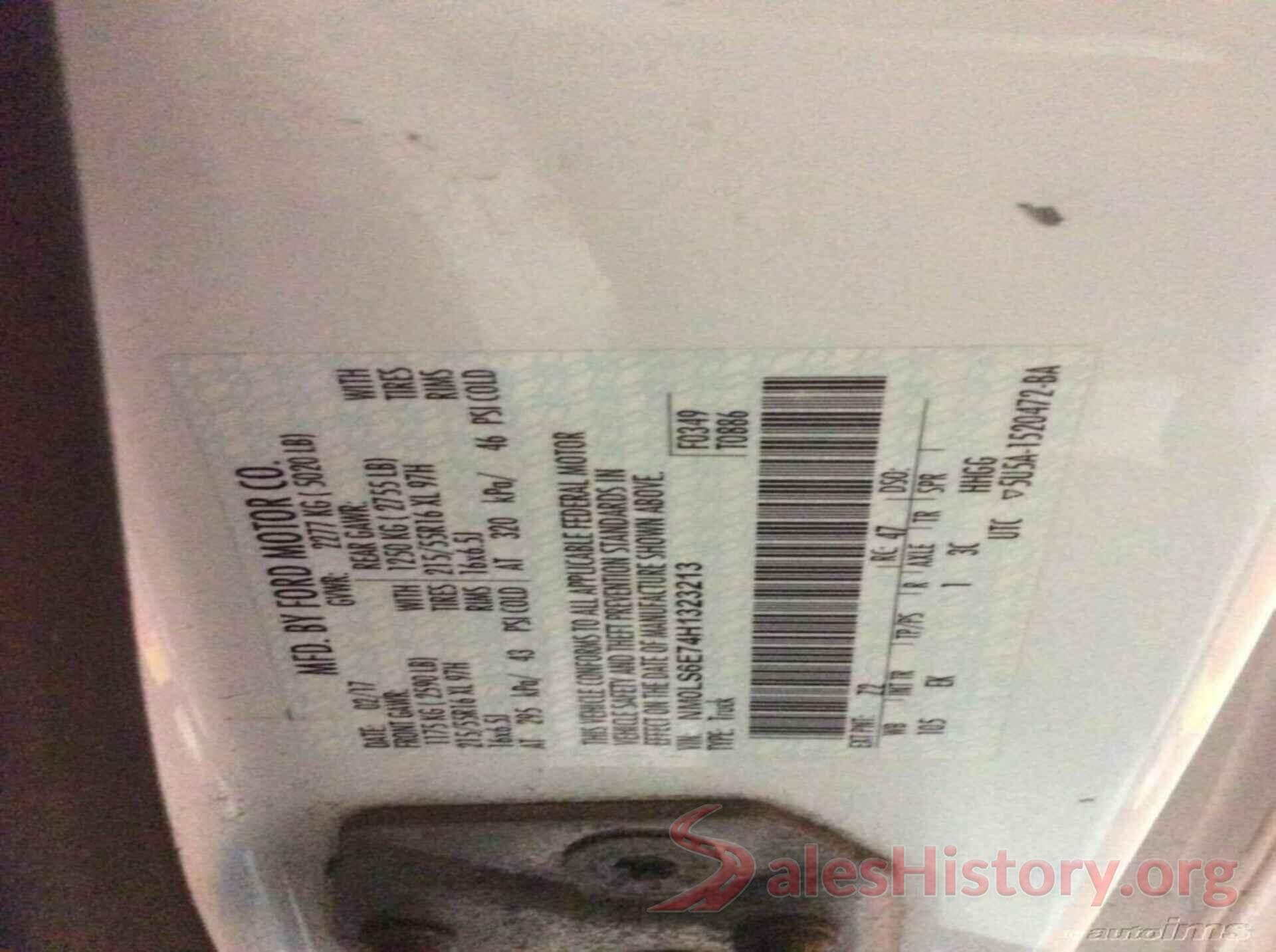 NM0LS6E74H1323213 2017 FORD TRANSIT CONNECT VAN