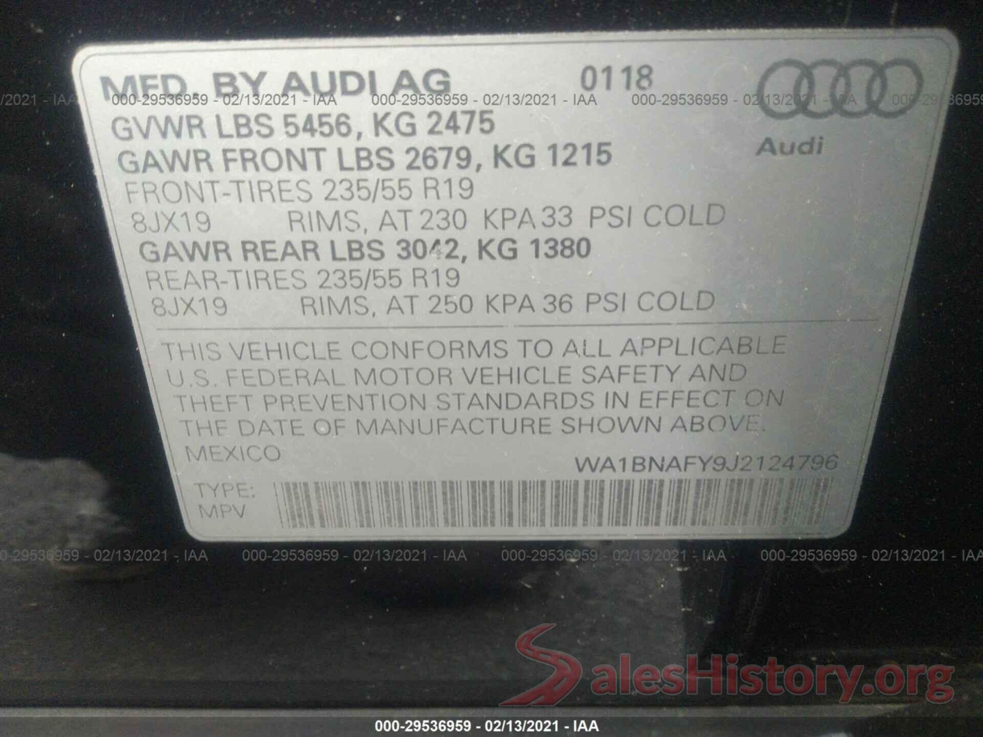 WA1BNAFY9J2124796 2018 AUDI Q5