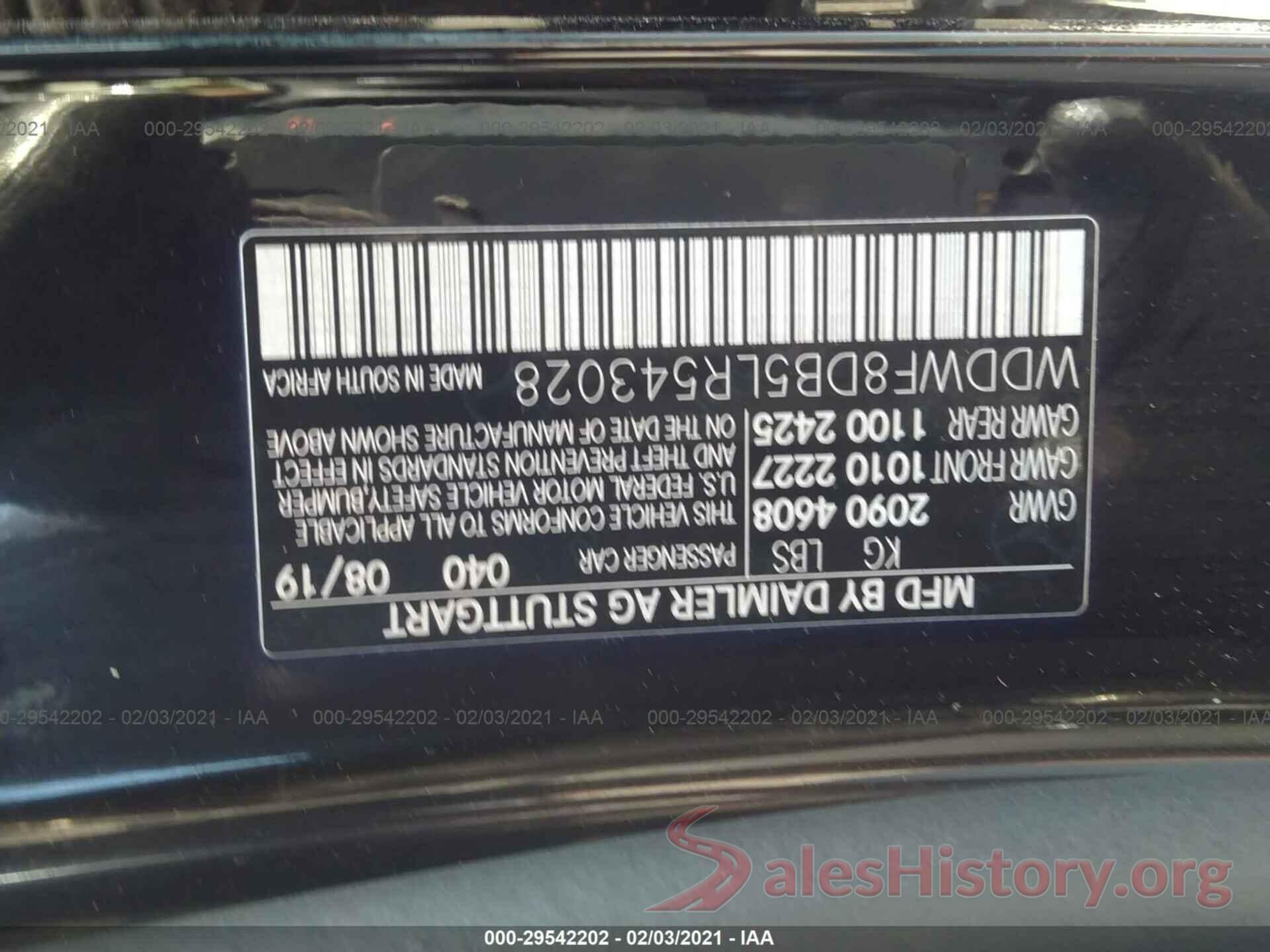 WDDWF8DB5LR543028 2020 MERCEDES-BENZ C-CLASS