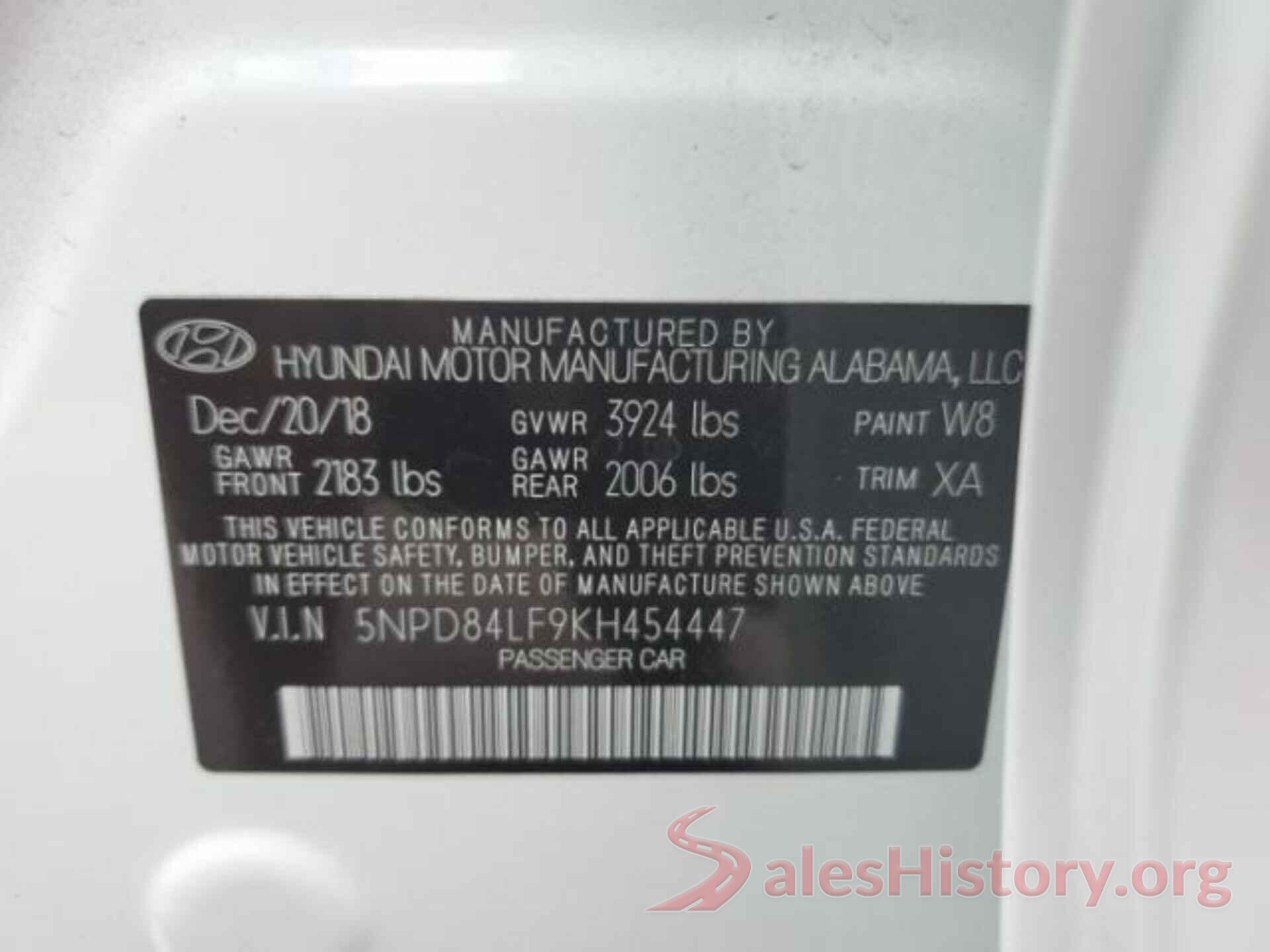 5NPD84LF9KH454447 2019 HYUNDAI ELANTRA