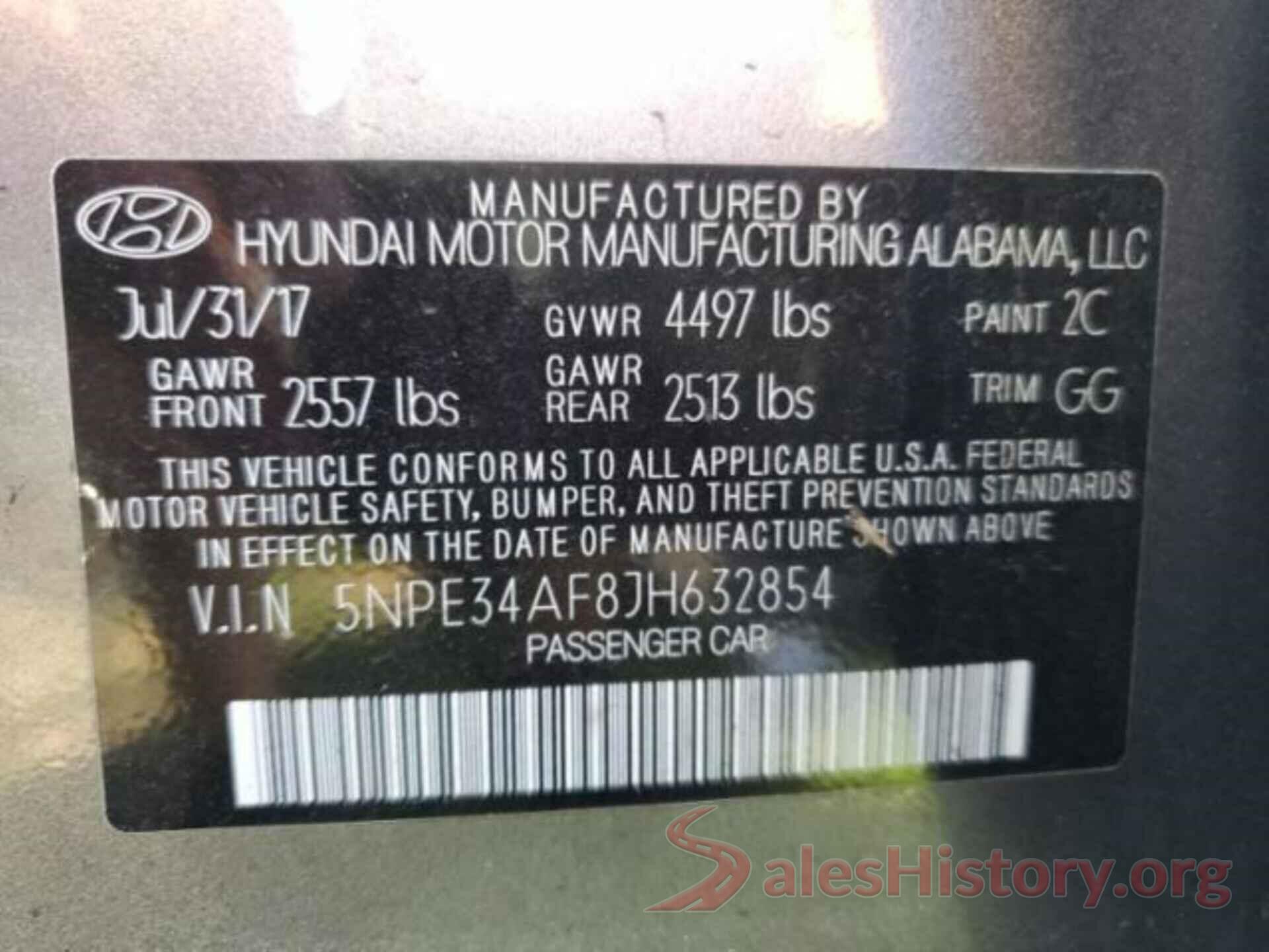 5NPE34AF8JH632854 2018 HYUNDAI SONATA