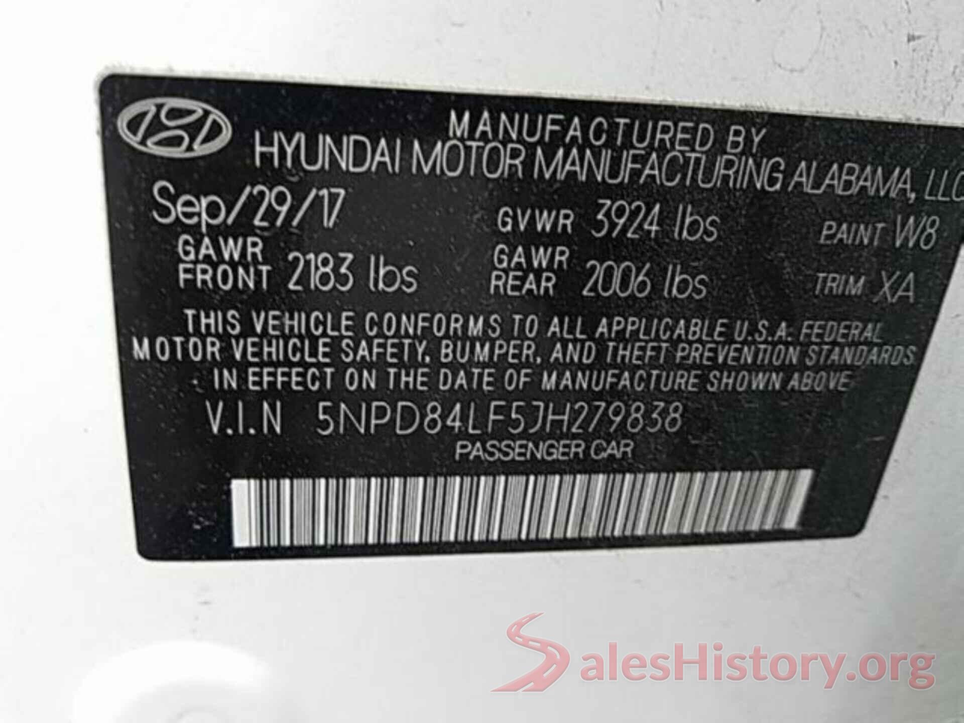 5NPD84LF5JH279838 2018 HYUNDAI ELANTRA