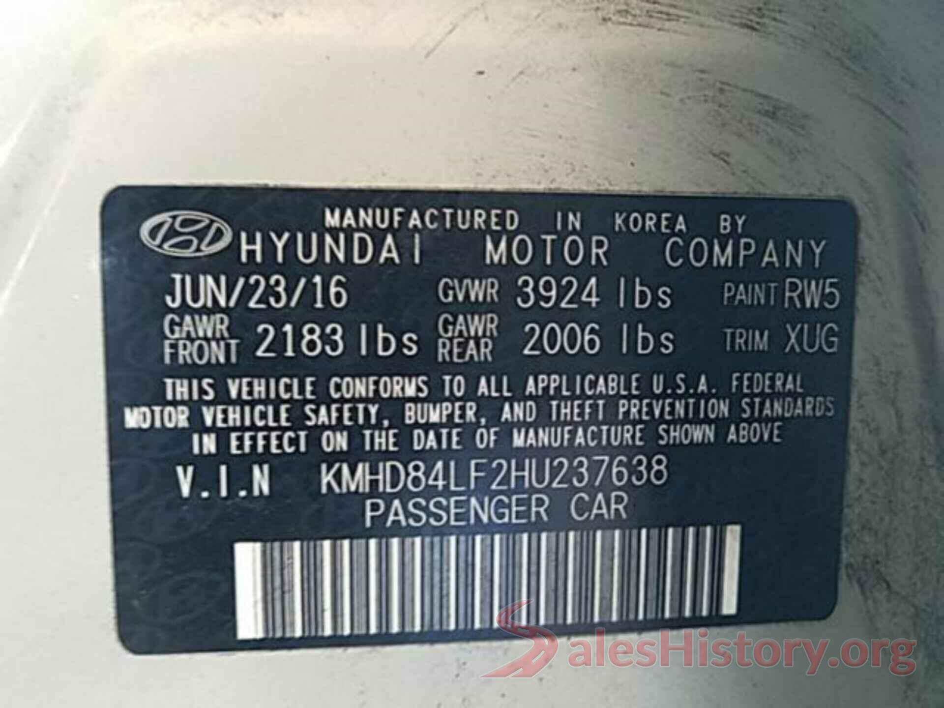 KMHD84LF2HU237638 2017 HYUNDAI ELANTRA