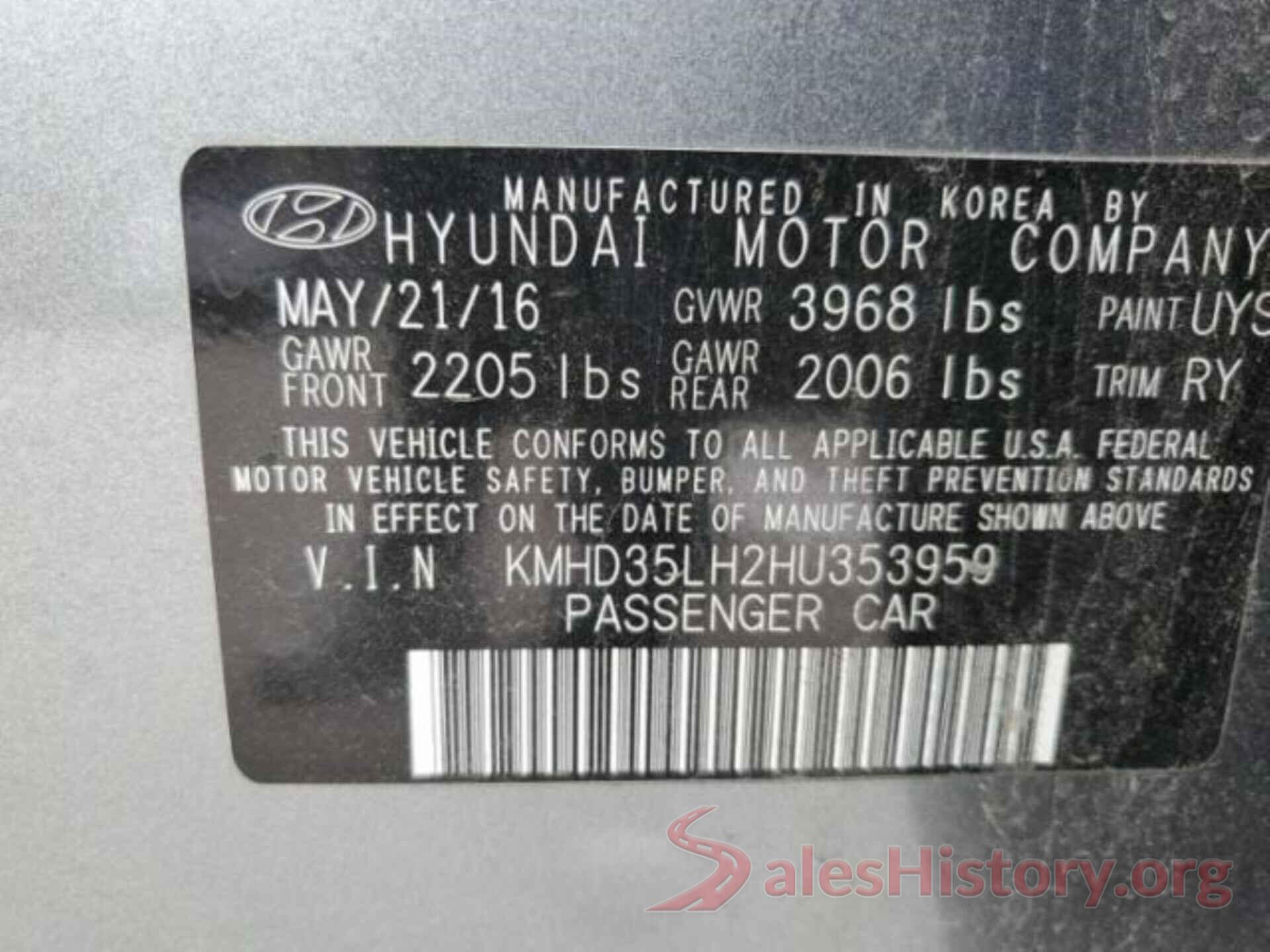 KMHD35LH2HU353959 2017 HYUNDAI ELANTRA GT