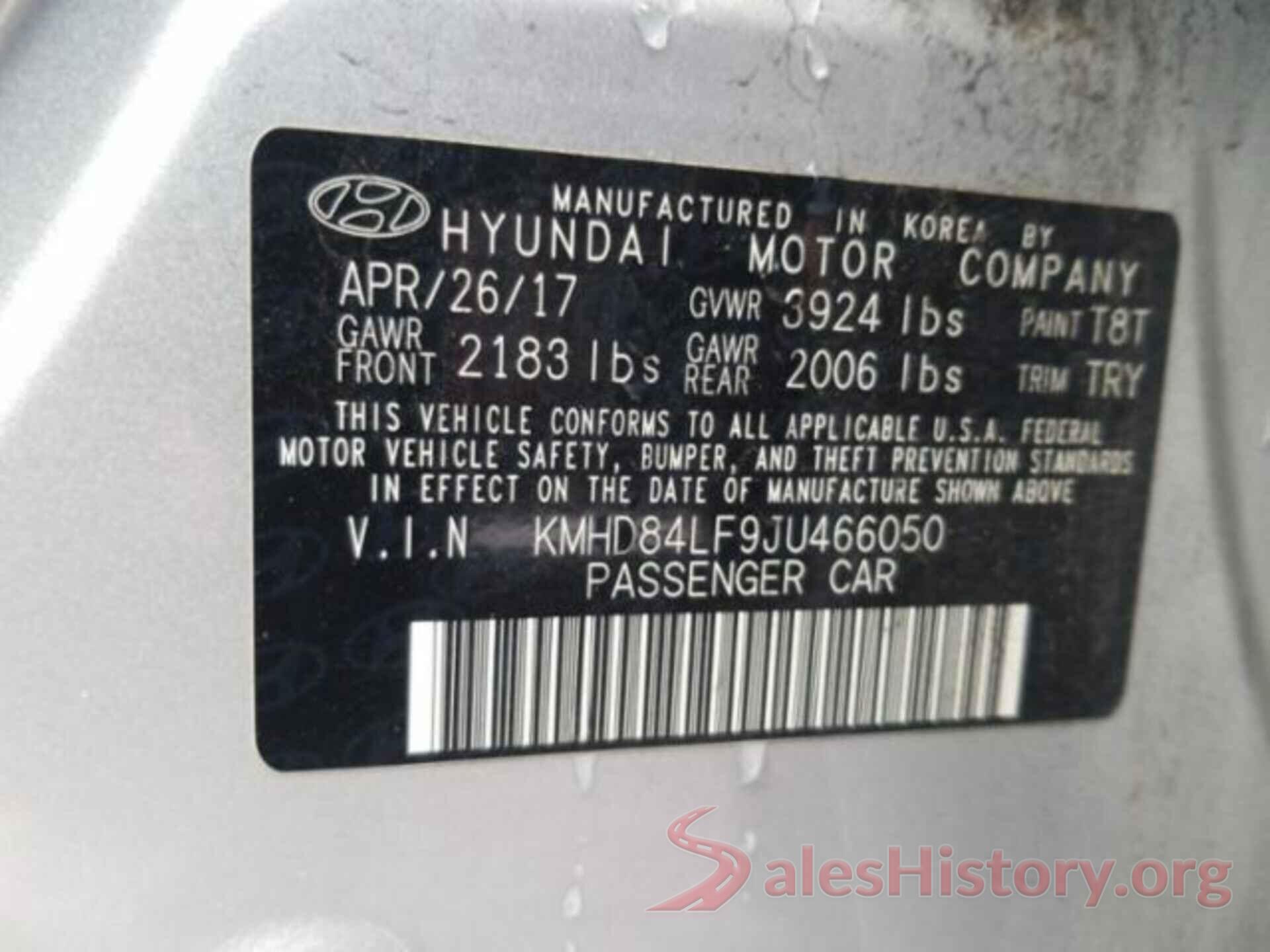 KMHD84LF9JU466050 2018 HYUNDAI ELANTRA