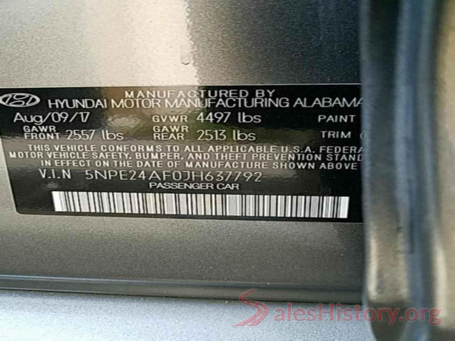 5NPE24AF0JH637792 2018 HYUNDAI SONATA