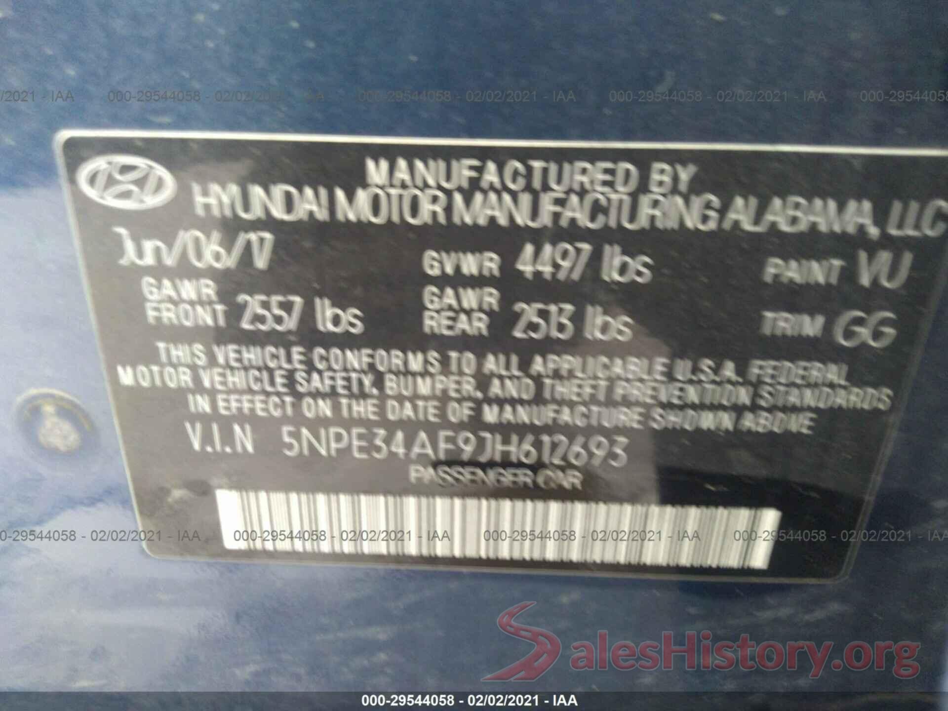 5NPE34AF9JH612693 2018 HYUNDAI SONATA