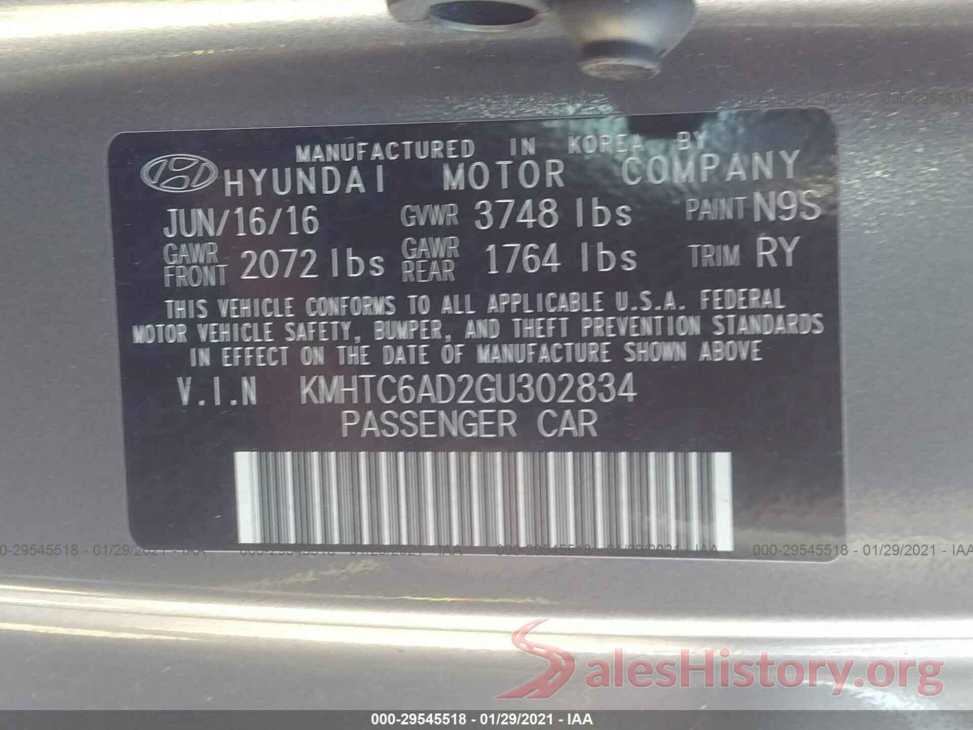 KMHTC6AD2GU302834 2016 HYUNDAI VELOSTER