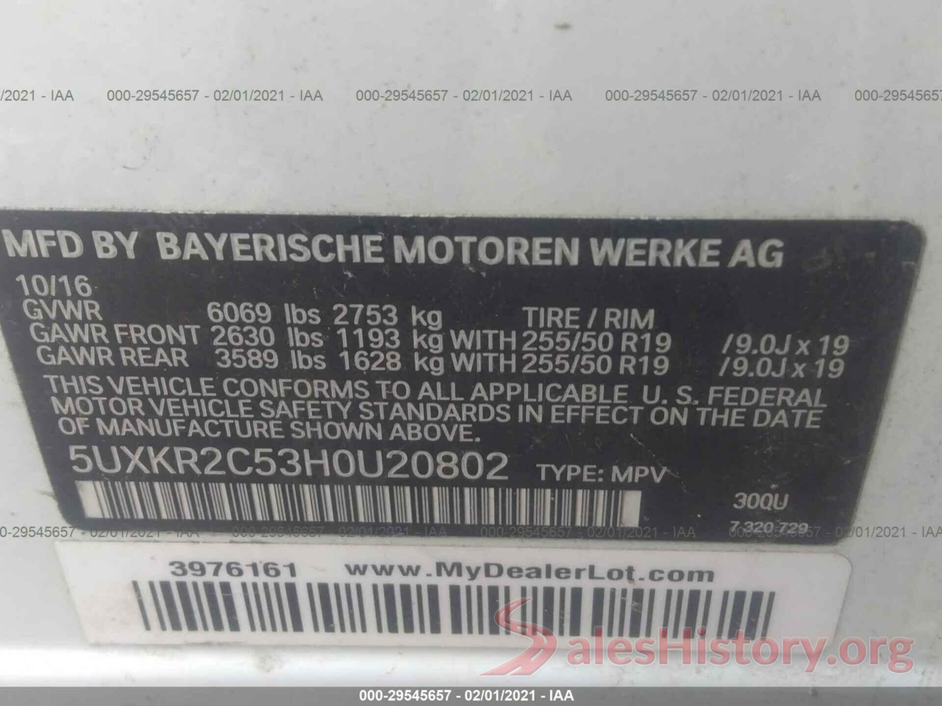 5UXKR2C53H0U20802 2017 BMW X5