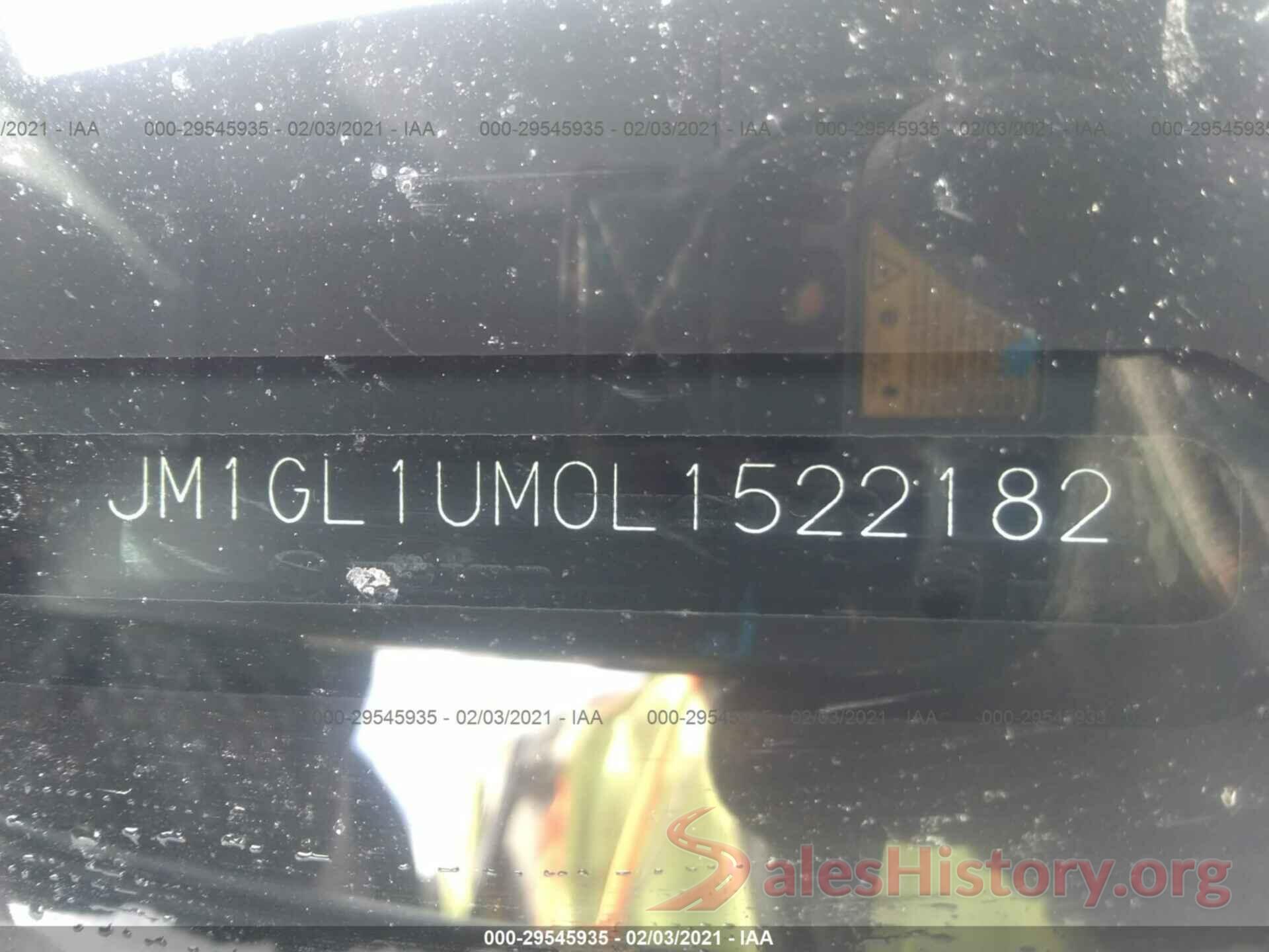 JM1GL1UM0L1522182 2020 MAZDA 6