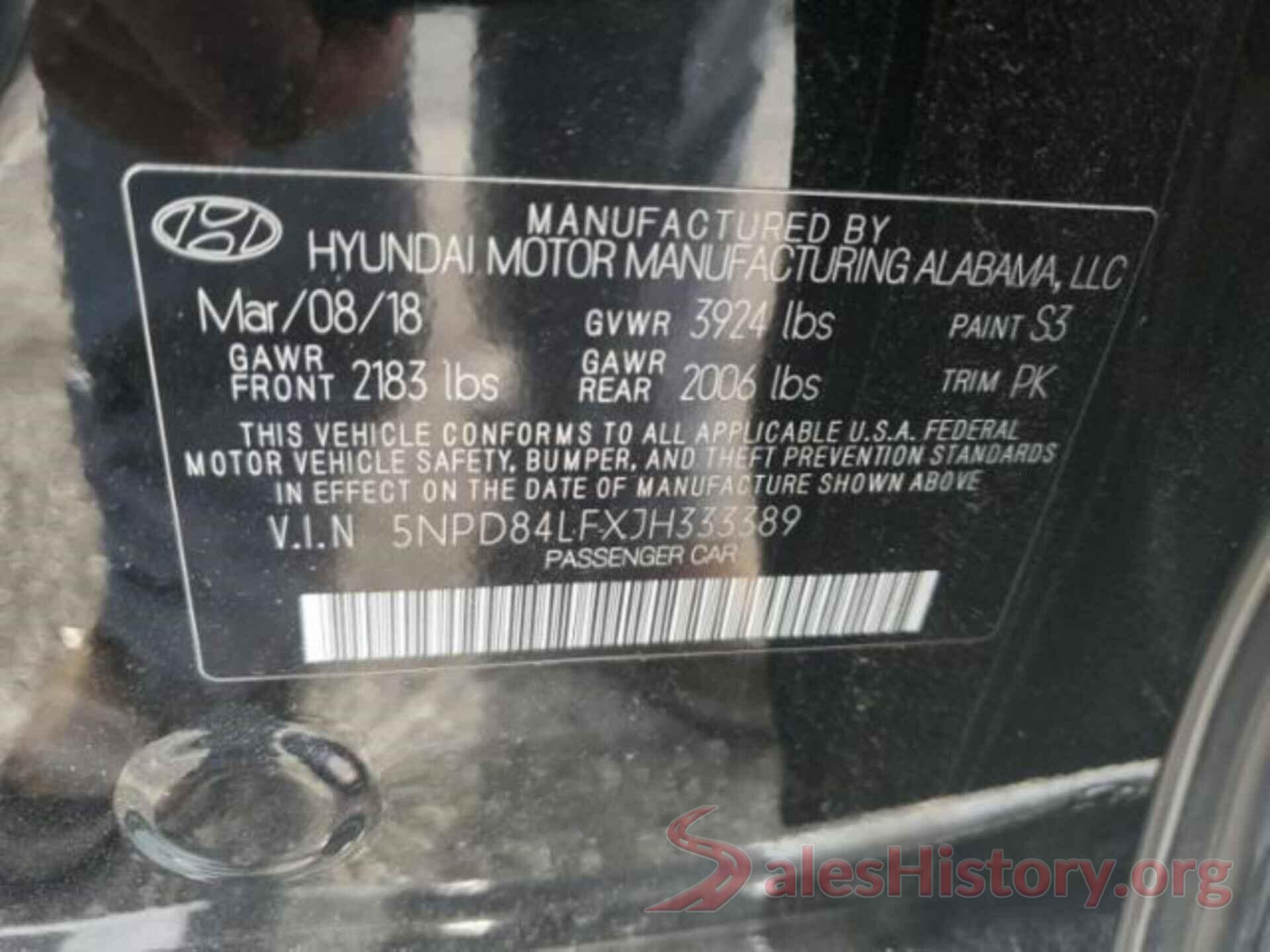 5NPD84LFXJH333389 2018 HYUNDAI ELANTRA